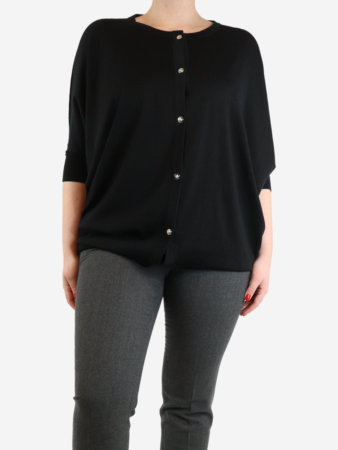 Black wool cardigan main product photo