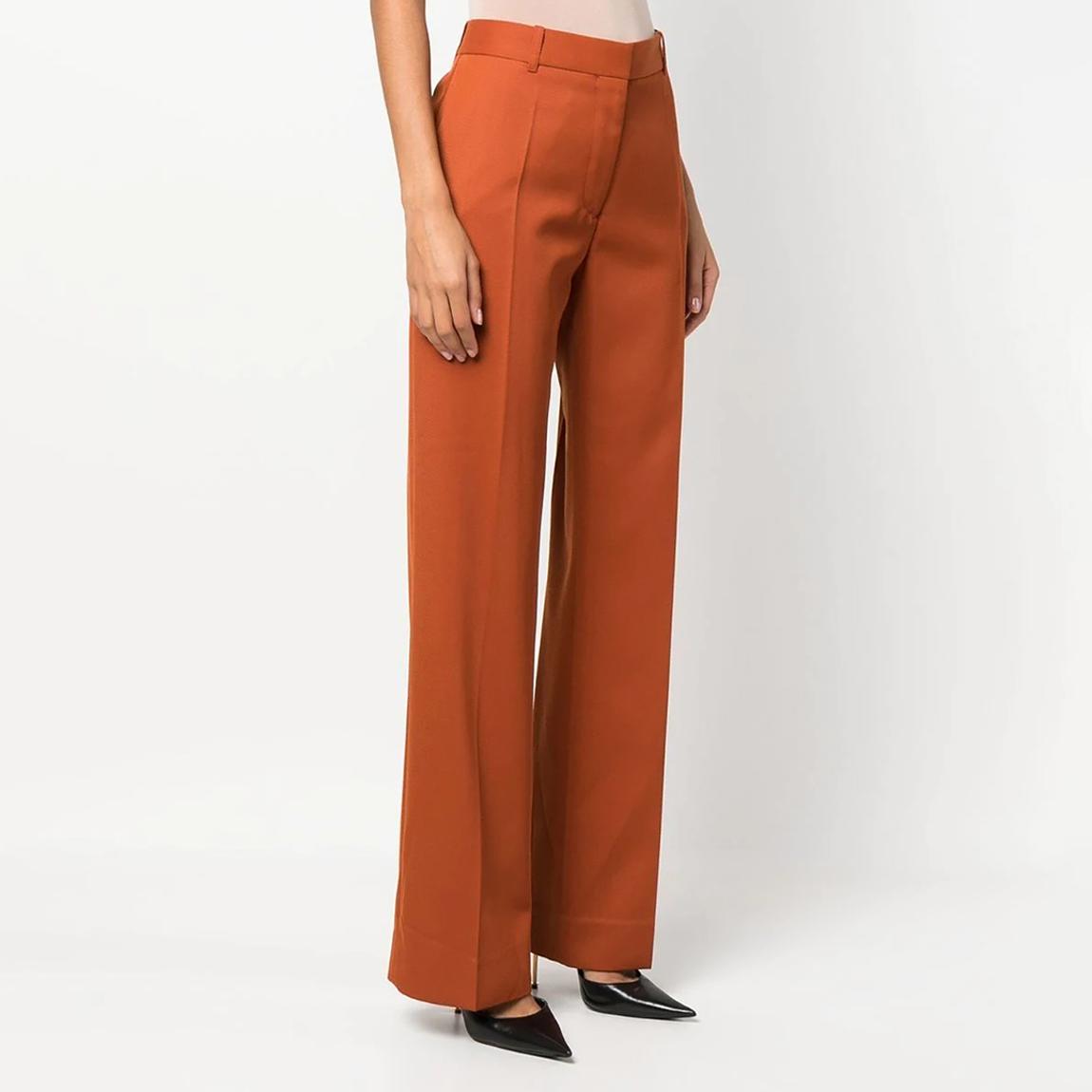 Rust Straight Leg Wool Blend Trousers main product photo