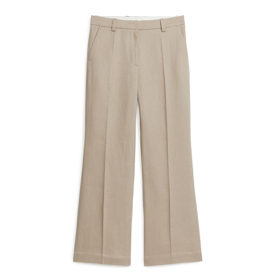 Beige Textured Linen Trouser main product photo
