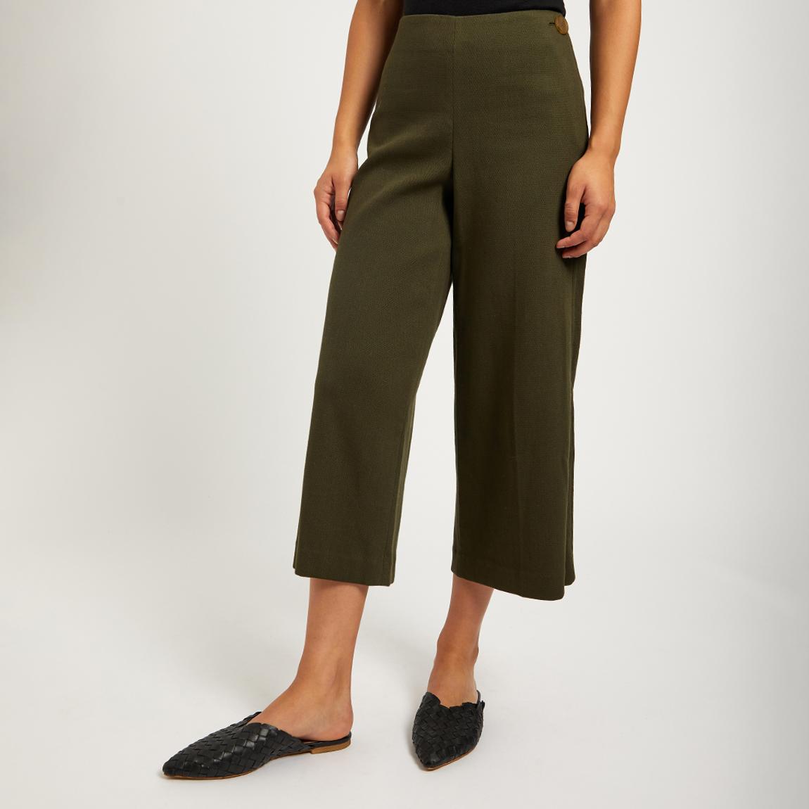 Khaki High Waisted Tailored Trousers main product photo