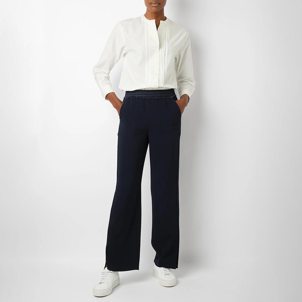 Navy Paris Satin Wide Leg Trousers main product photo