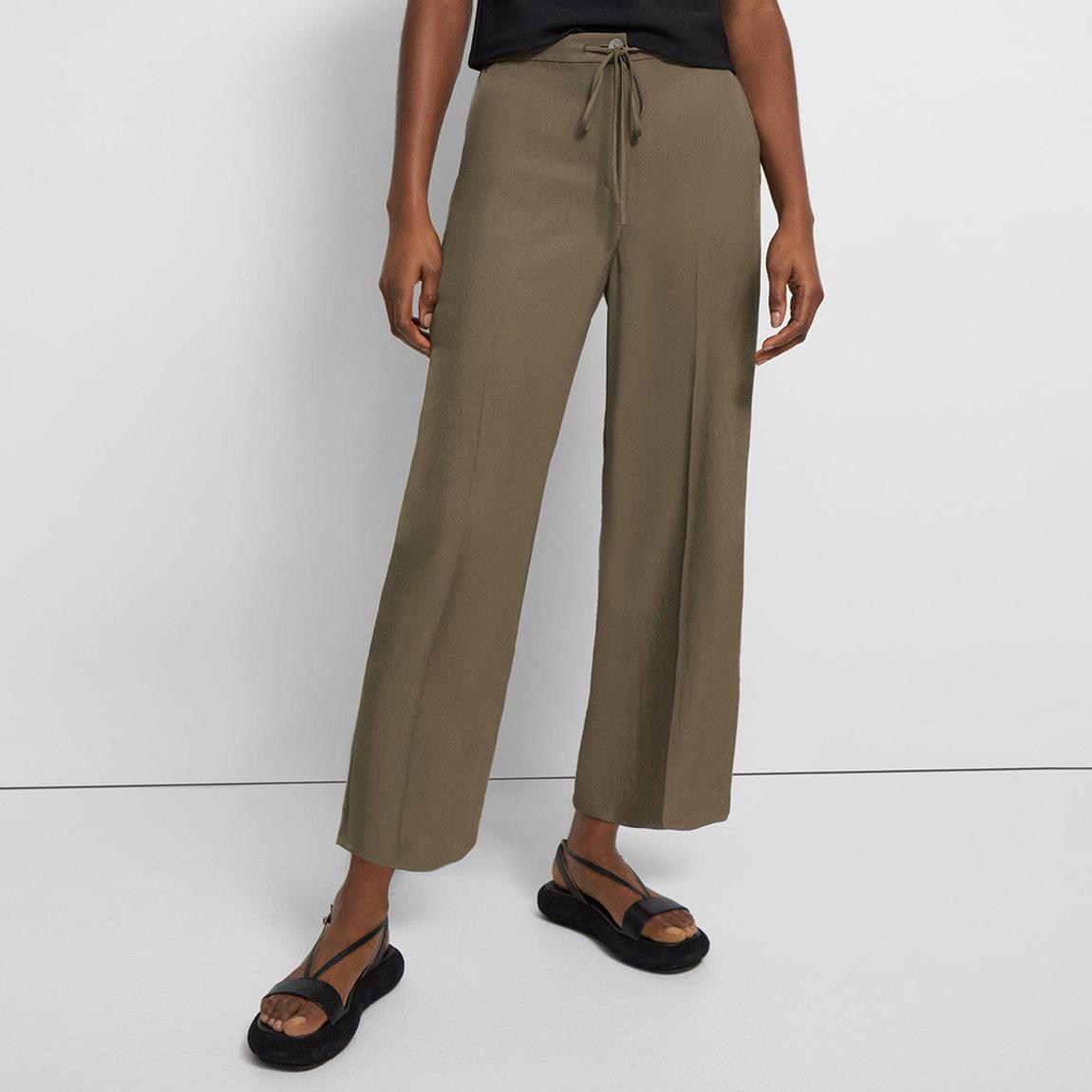 Taupe Wide leg Cropped Trousers main product photo