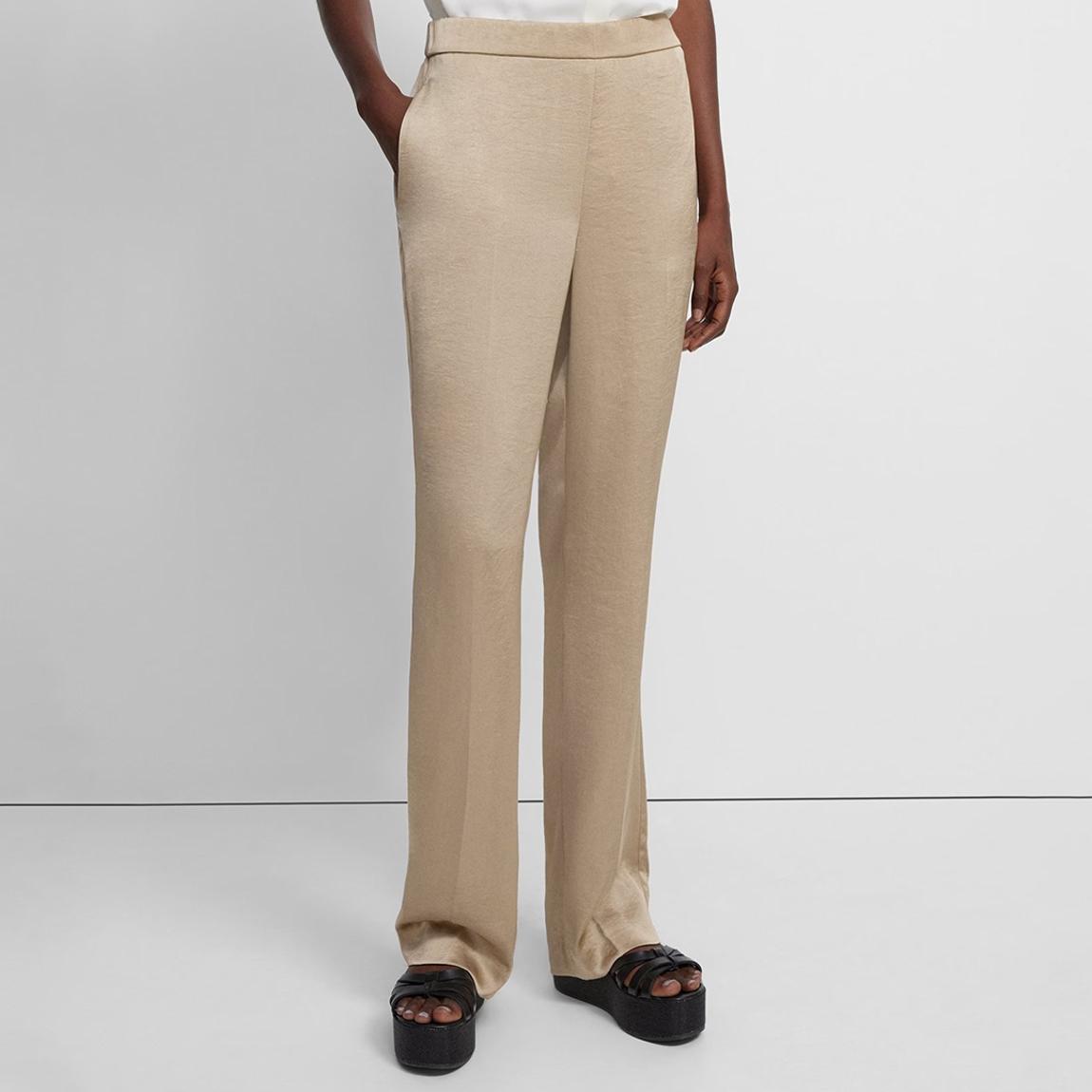 Camel High Waisted Straight Leg Trousers main product photo