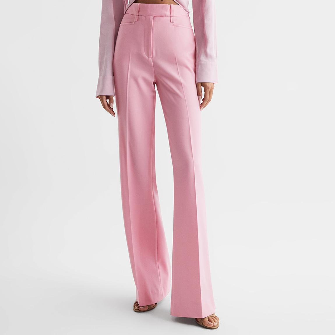 Pink Blair Wide Leg Wool Blend Trousers main product photo