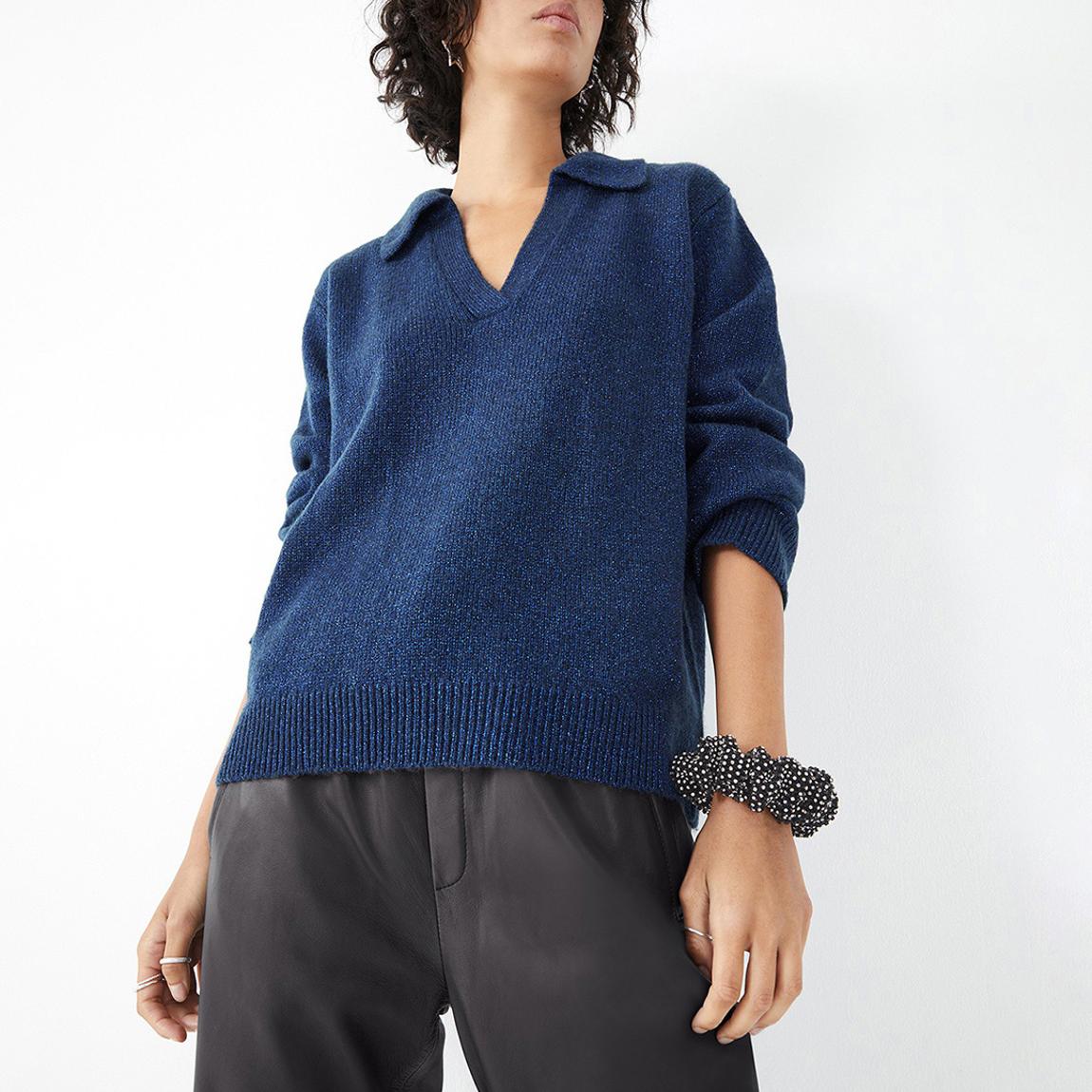 Navy Imogen Sparkle Wool Blend Jumper main product photo