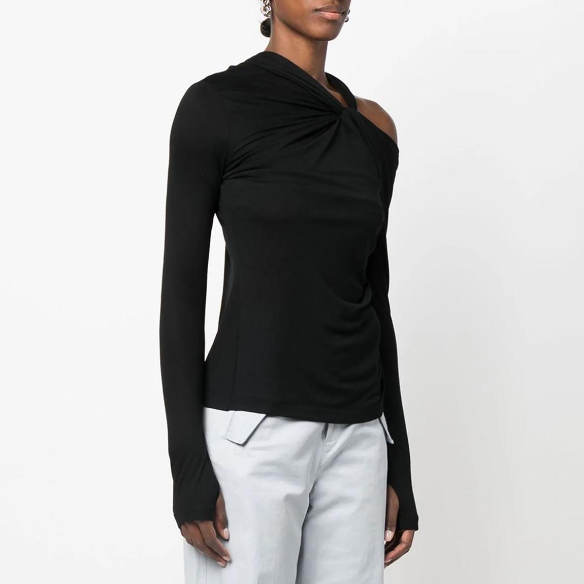 Black Twist Cut Out Shoulder Top main product photo