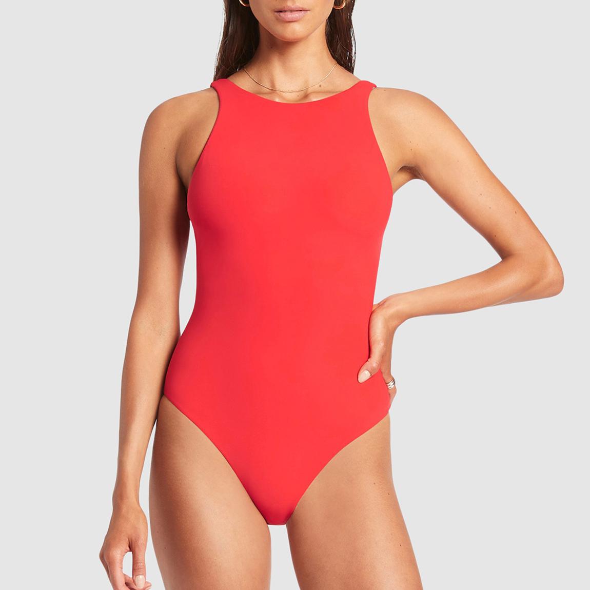 Red High Neck Swimsuit main product photo