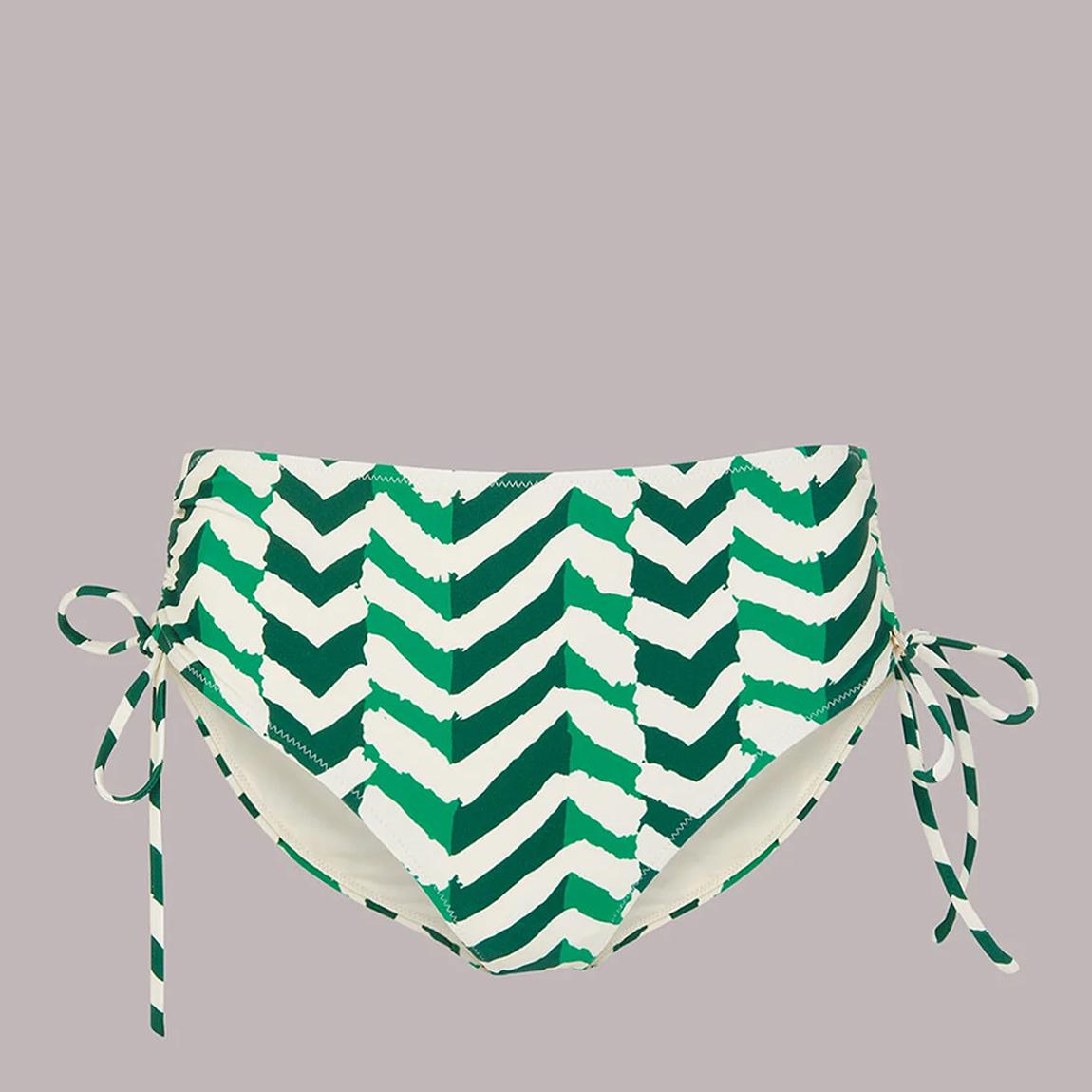 Green Chevron Tie Side Bikini Bottom main product photo