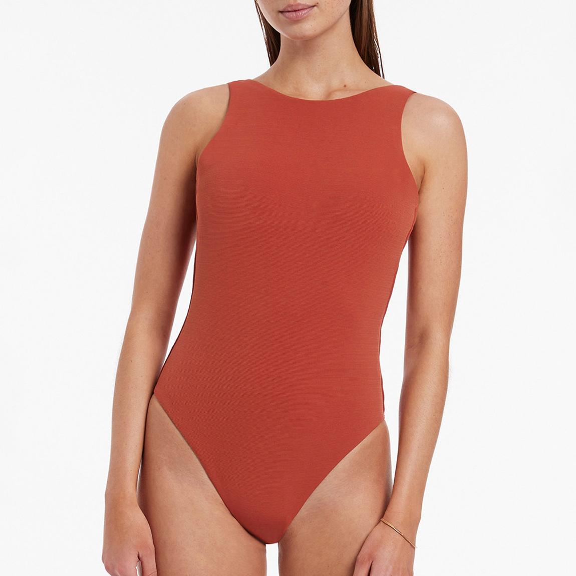 Orange High Neck One Piece Swimsuit main product photo
