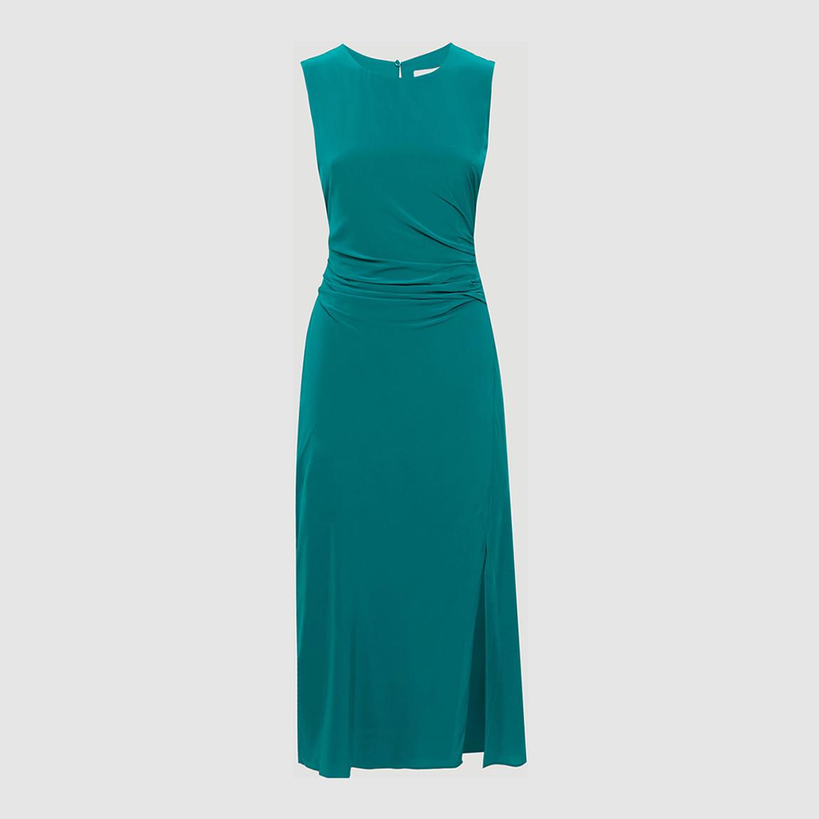 Reiss Green Lexi Ruched Bodycon Dress - BrandAlley