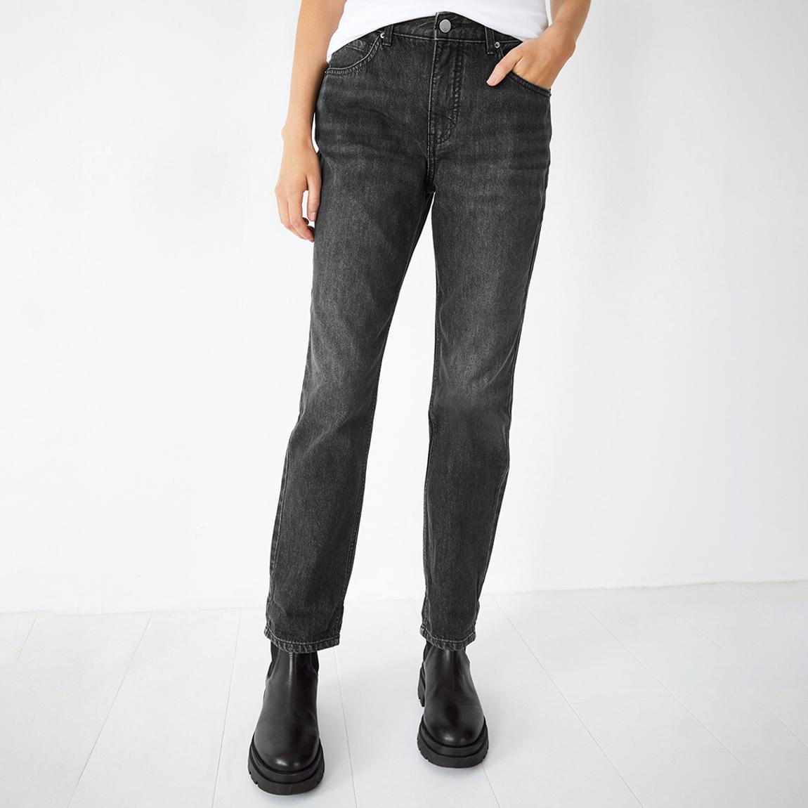 Black Straight Leg Boyfriend Jeans main product photo