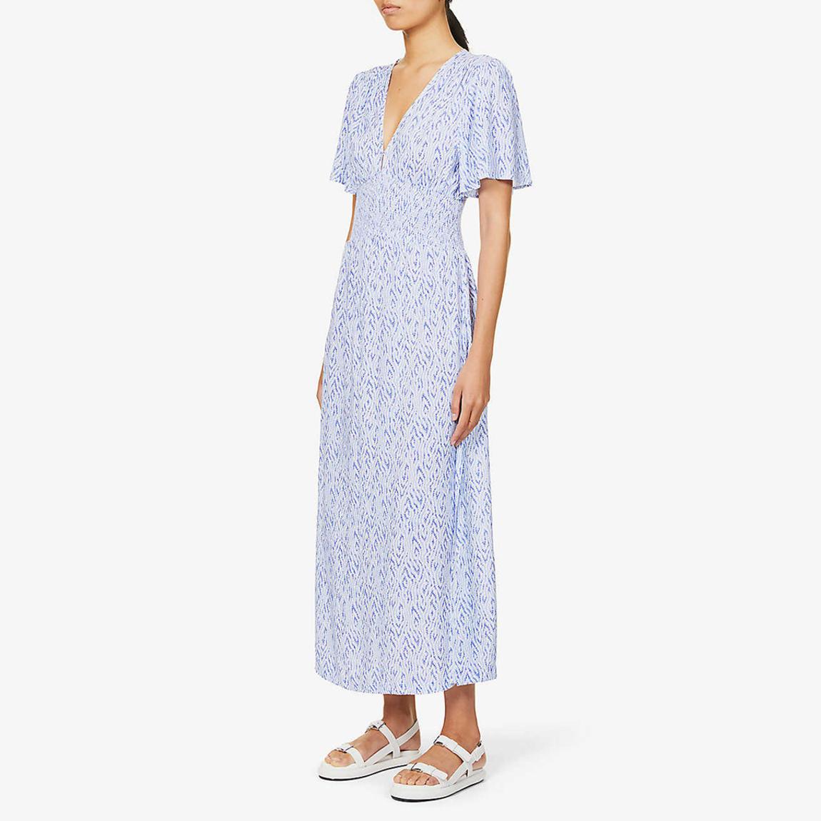 Blue Periwinkle Embers Angel Sleeve Maxi Dress main product photo