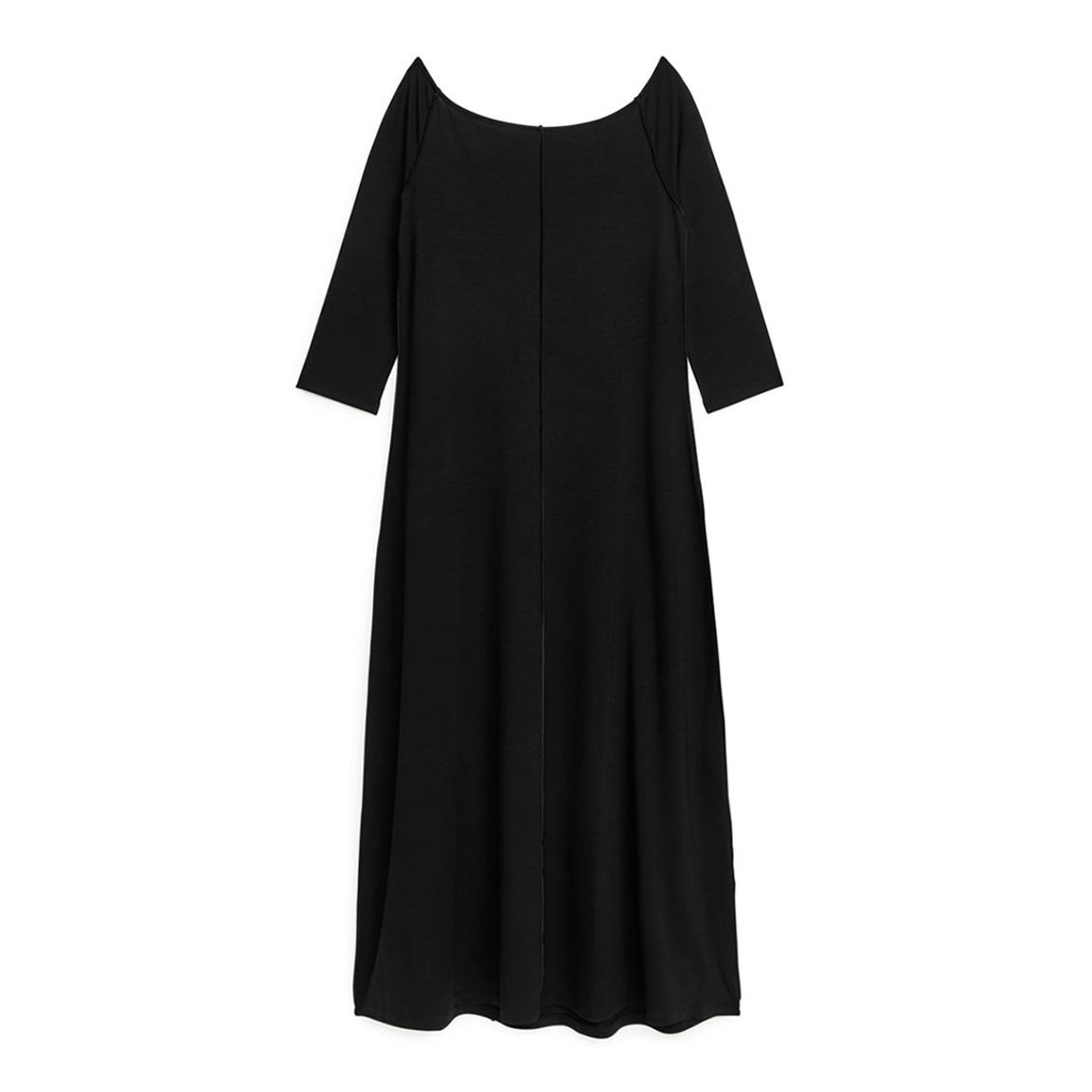 Black Off Shoulder Jersey Dress main product photo