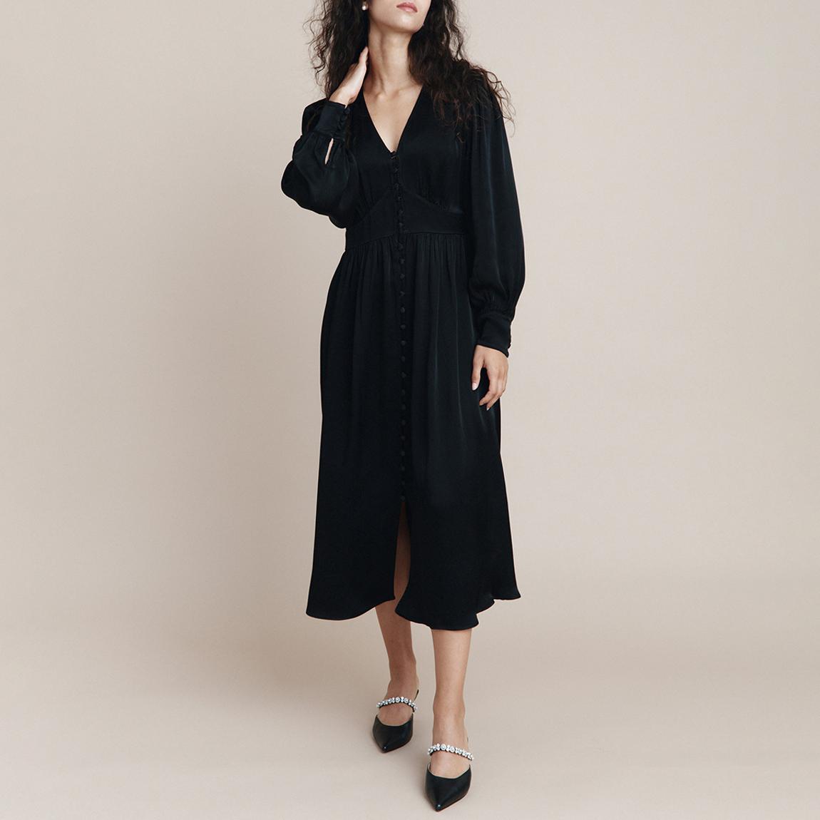 Black Letita Satin Dress main product photo