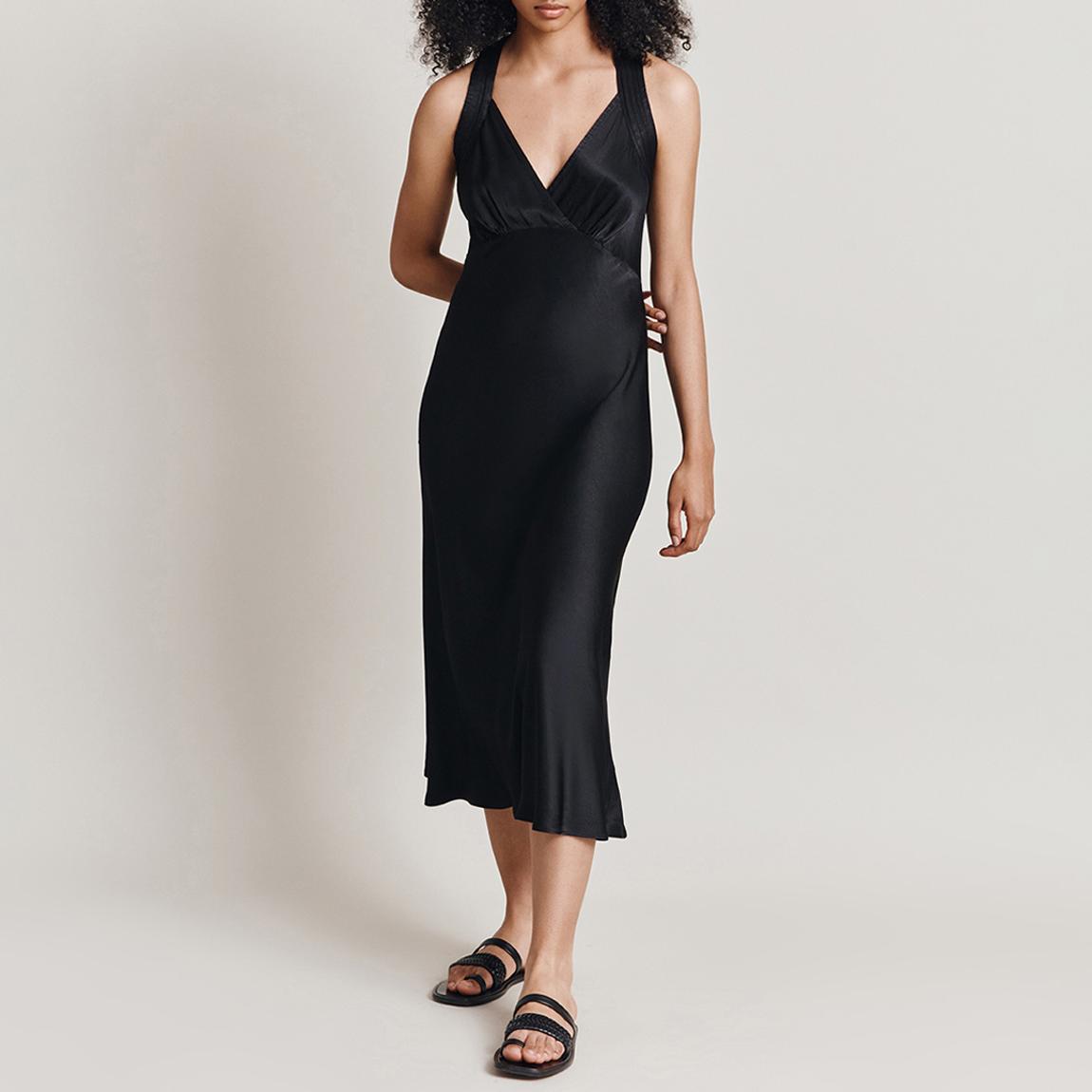 Black Lua Satin Dress main product photo