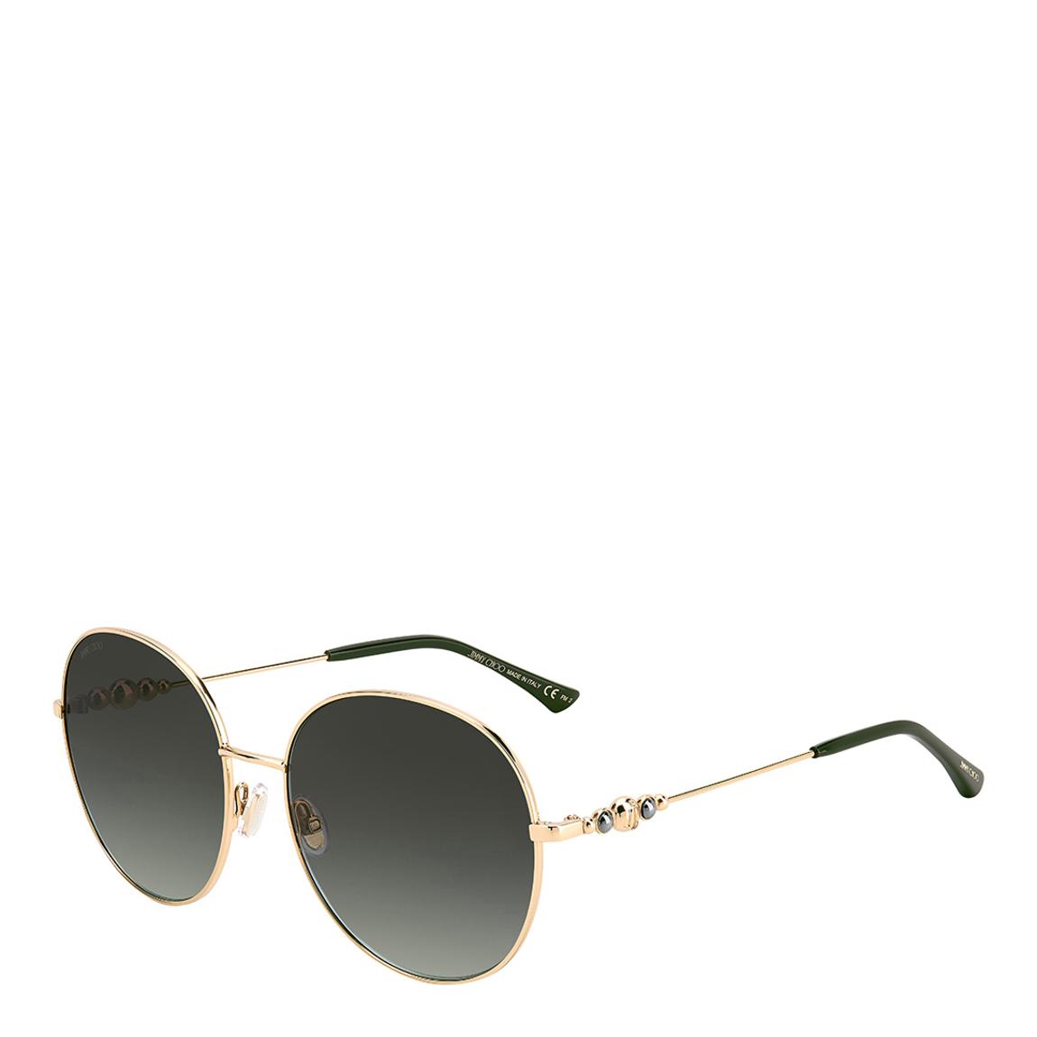 Gold Green Birdie Round Sunglasses 60mm main product photo