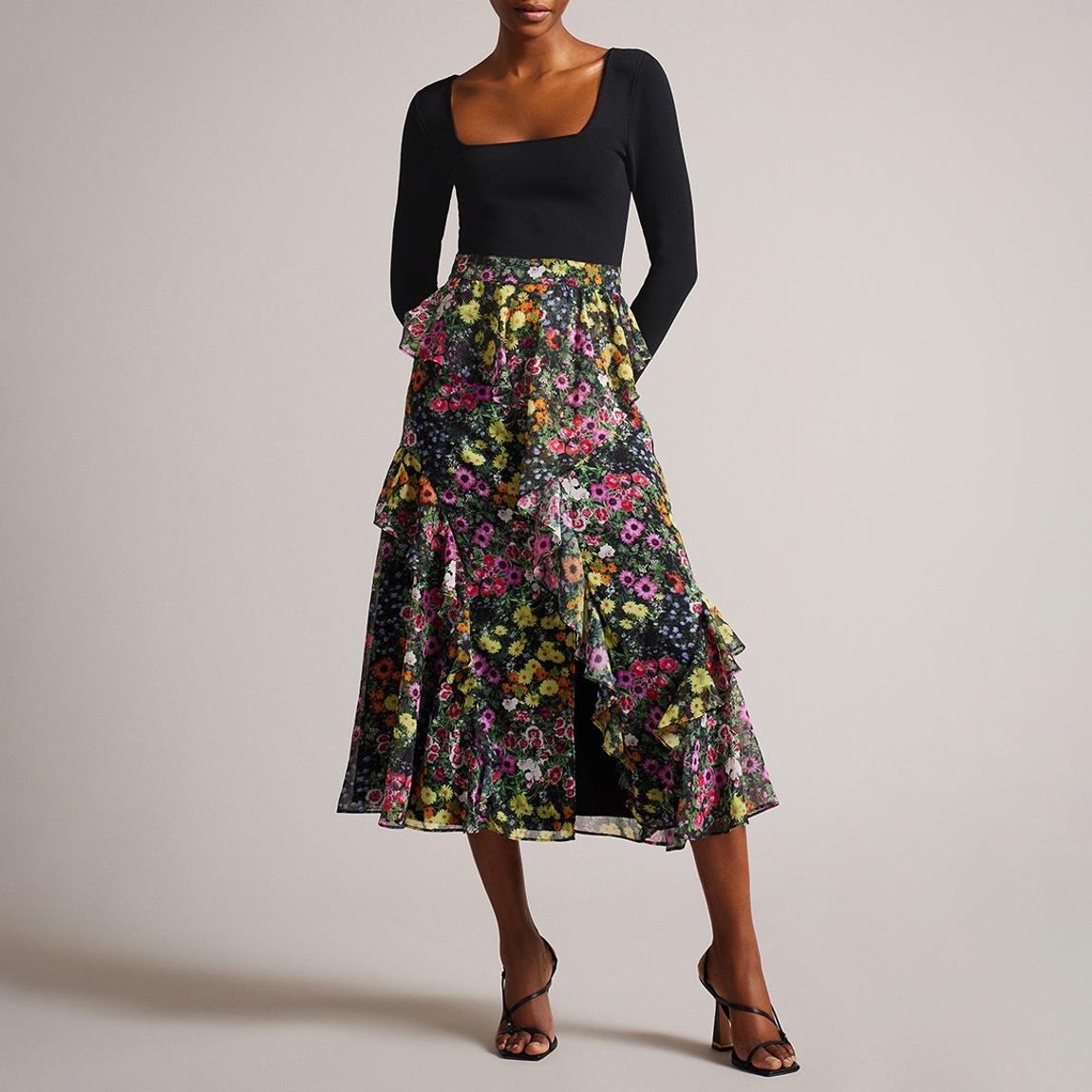 Black Emerela Square Neck Dress main product photo