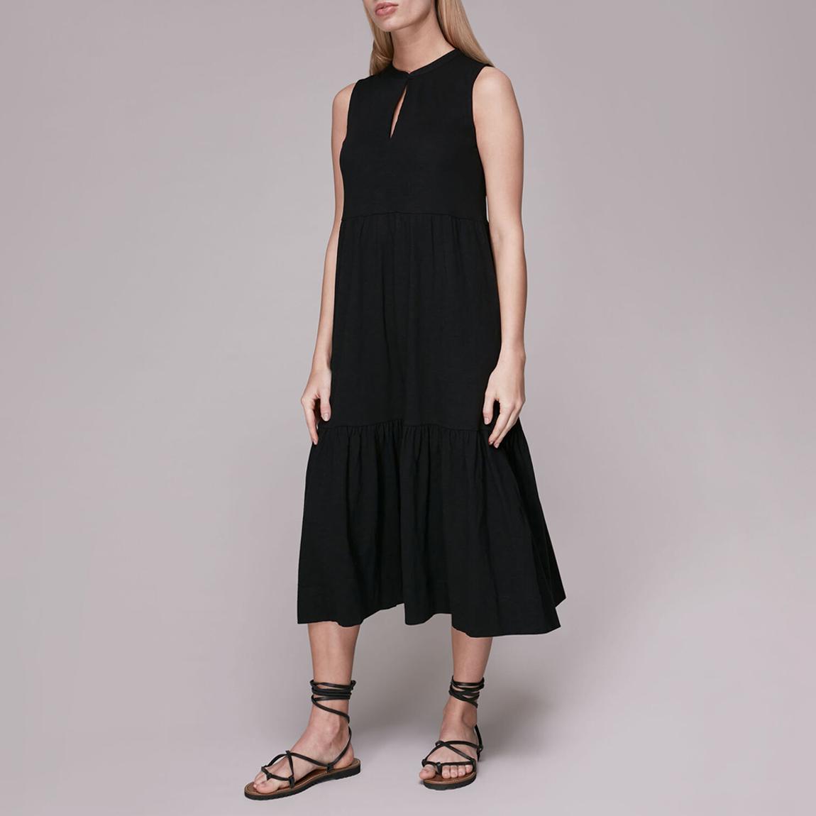 Black Tiered Jersey Cotton Dress main product photo