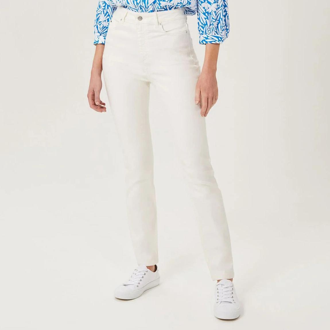 White Gia Sculpting Straight Jeans main product photo