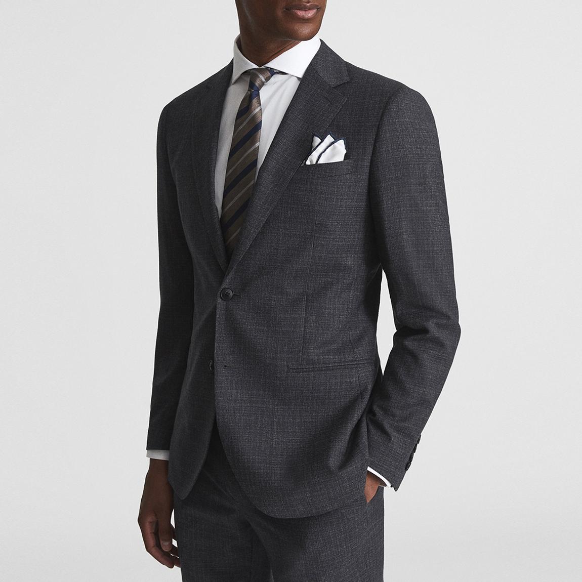 Charcoal Dunn Textured Wool Jacket main product photo