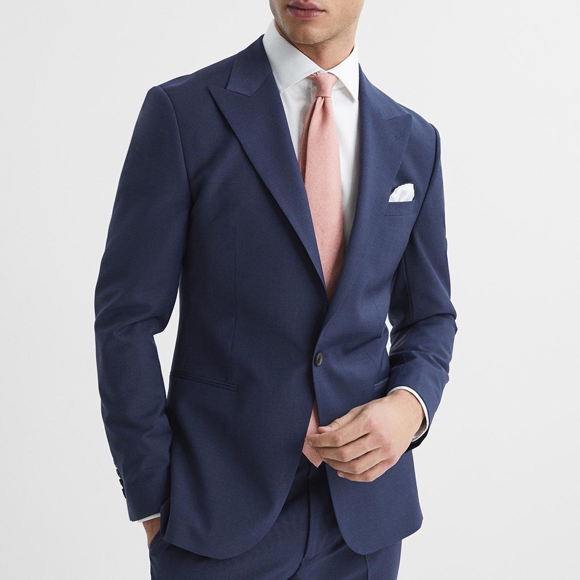 Navy Wish Peak Wool Blend Blazer main product photo