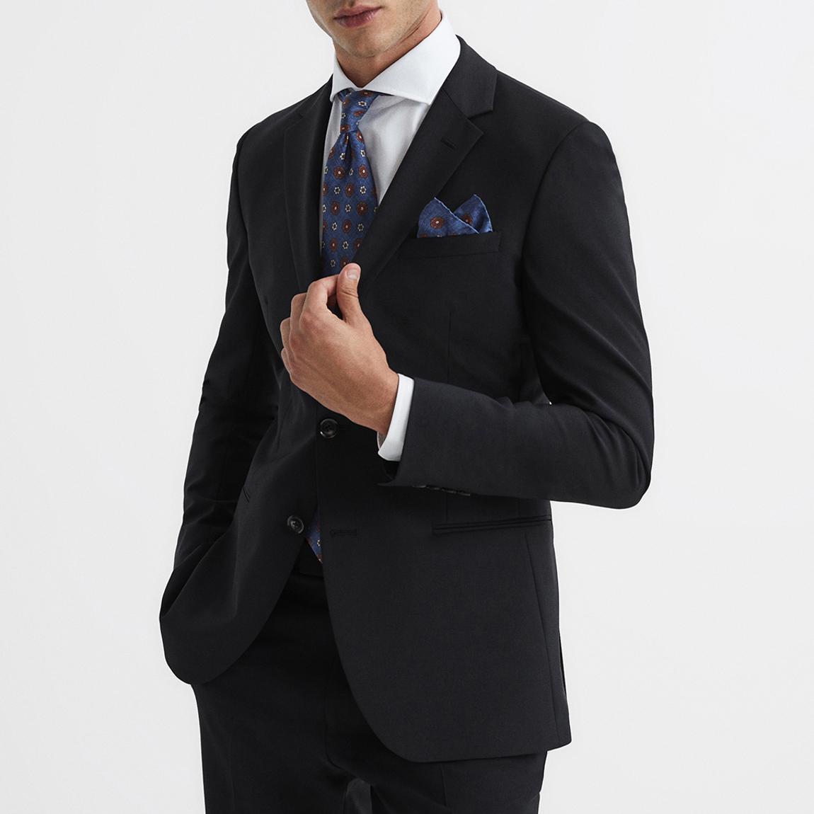 Black Pray Single Breasted Wool Blend Blazer main product photo