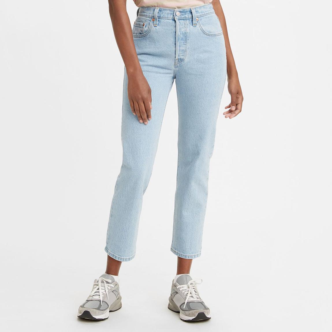 Pale Blue 501® Cropped Stretch Jeans main product photo