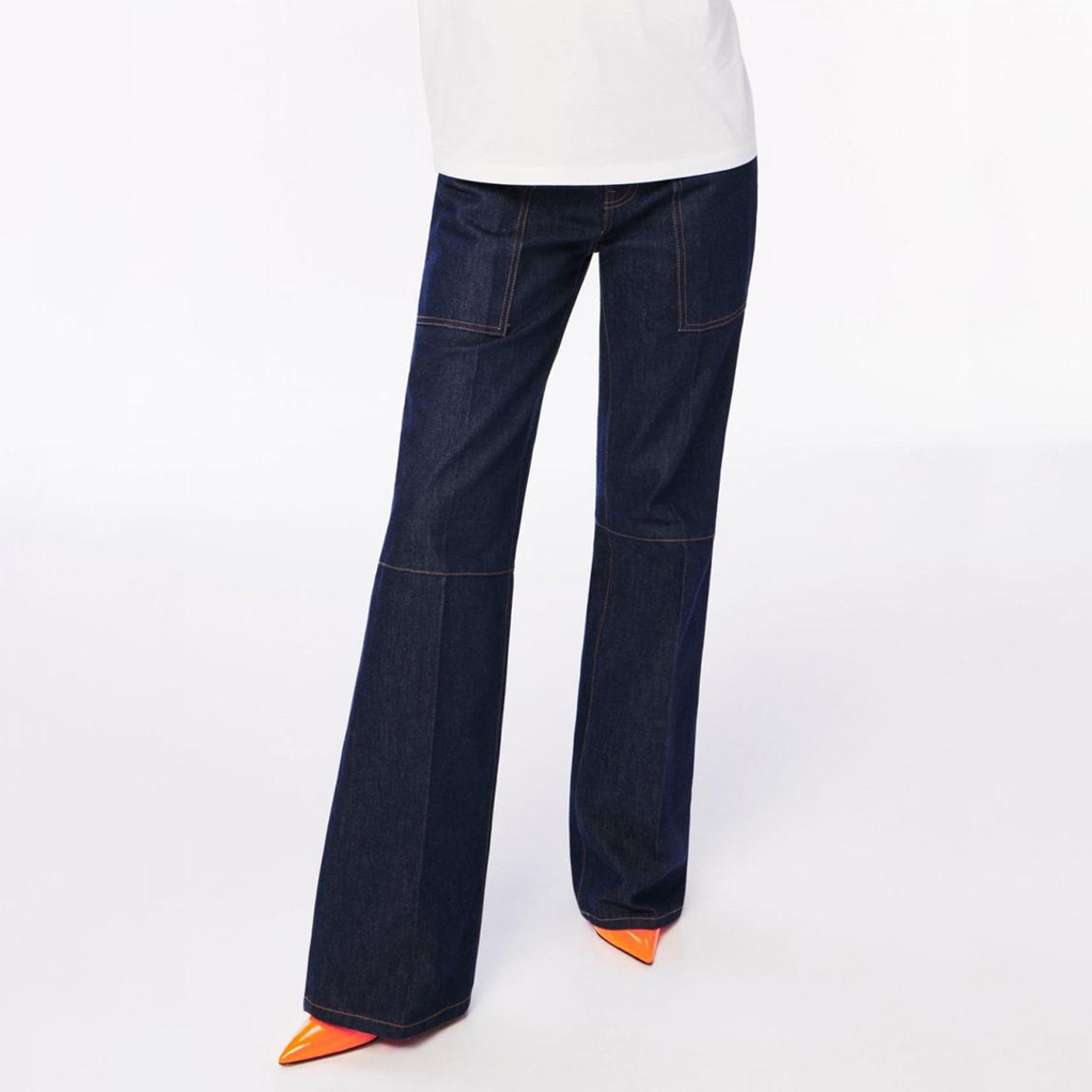 Indigo Serge Flare Cotton Jeans main product photo