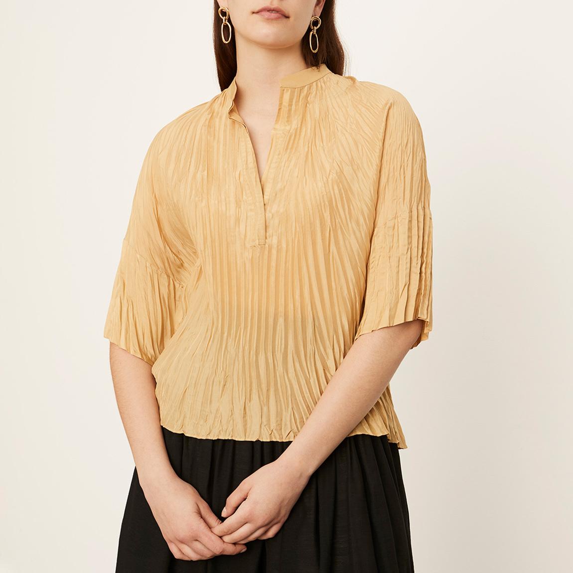 Yellow Silk Pleated Blouse main product photo