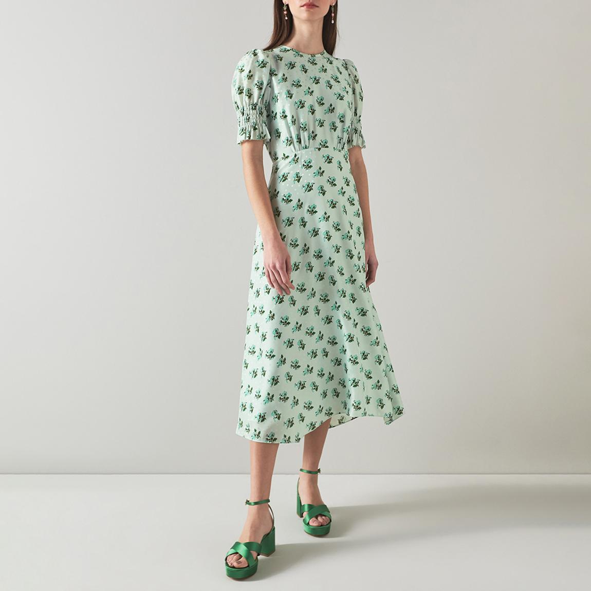 Green Tabitha Floral Print Midi Dress main product photo