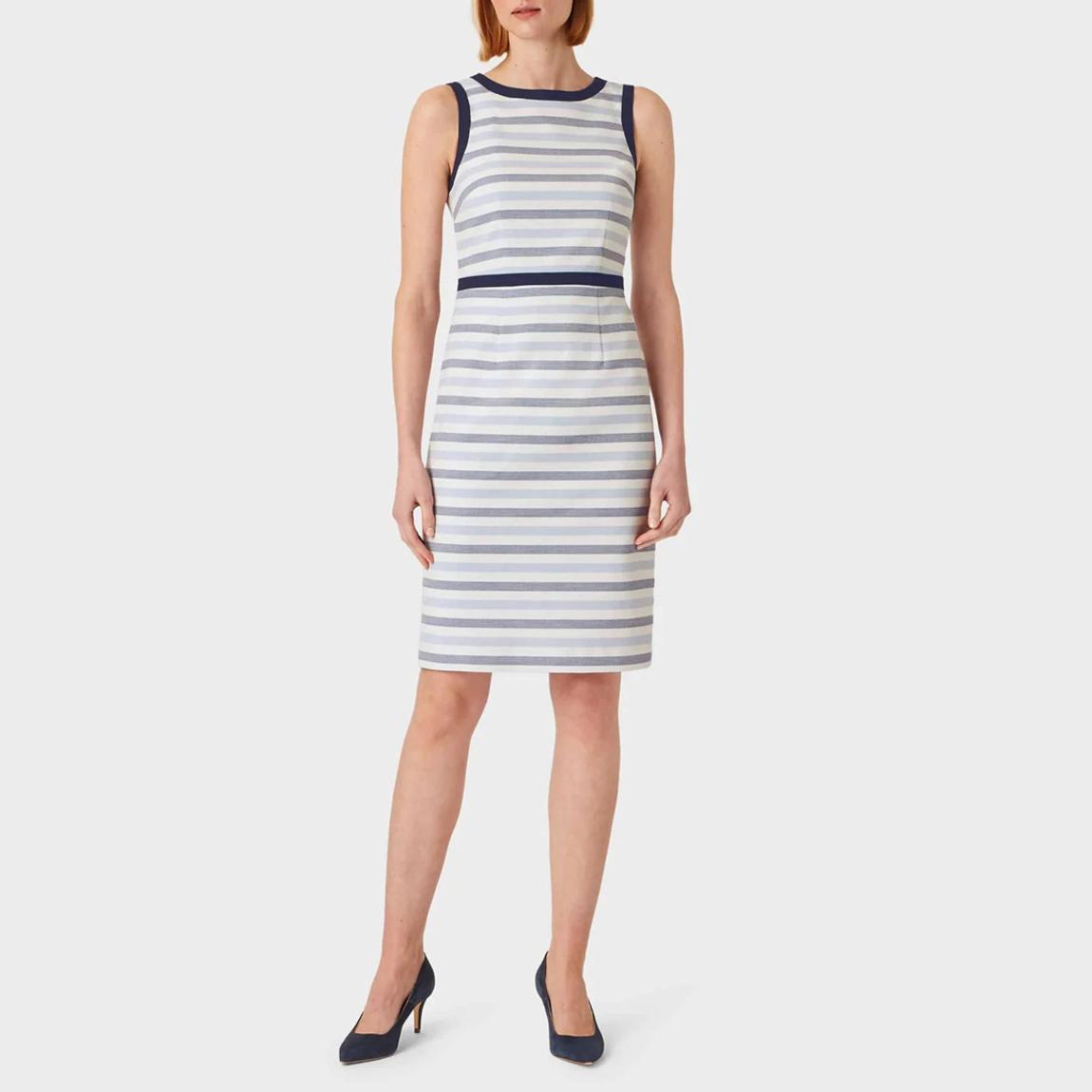White/Blue Stripe Marianna Dress main product photo