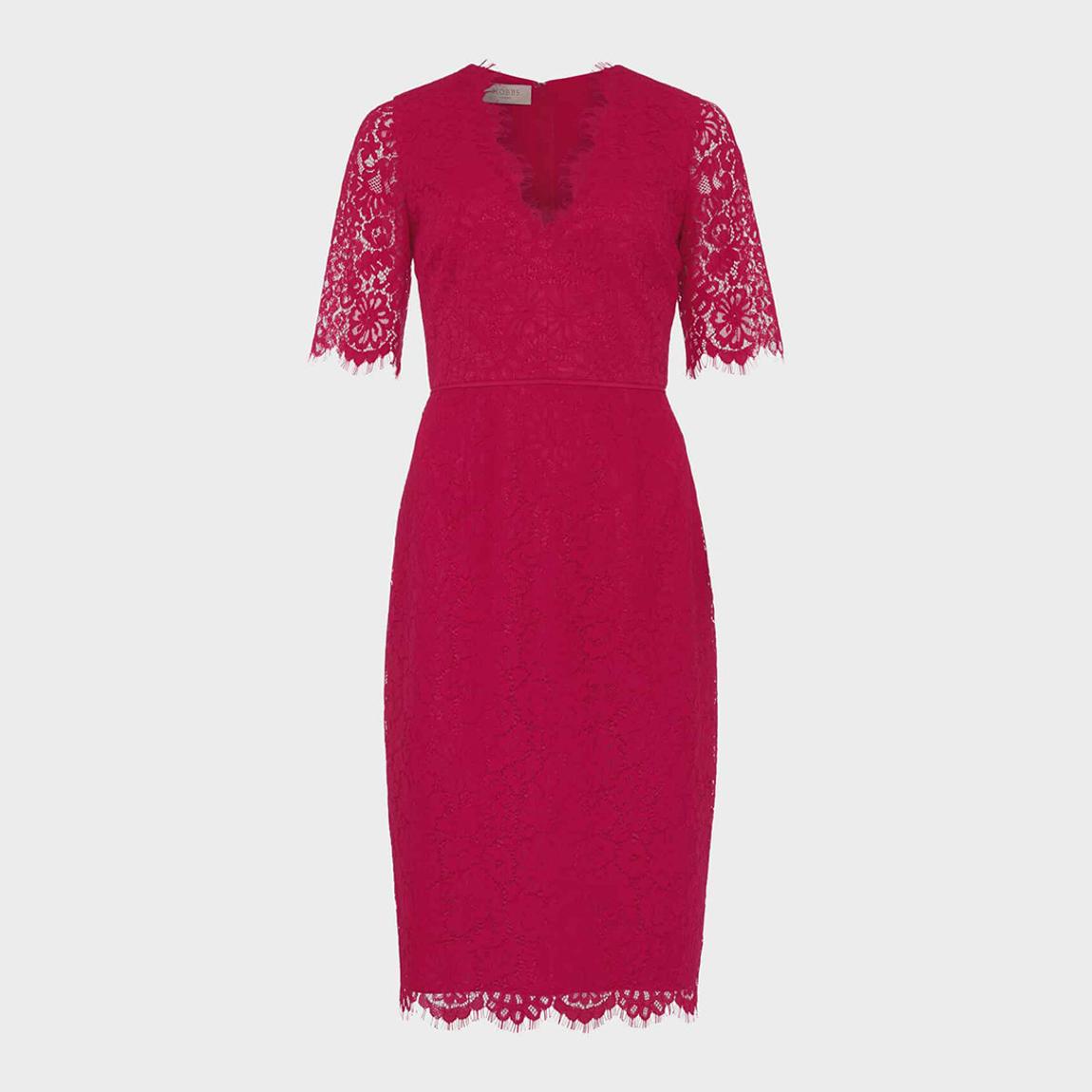 Hobbs London Pink Anastasia Shift Lace Dress - BrandAlley
