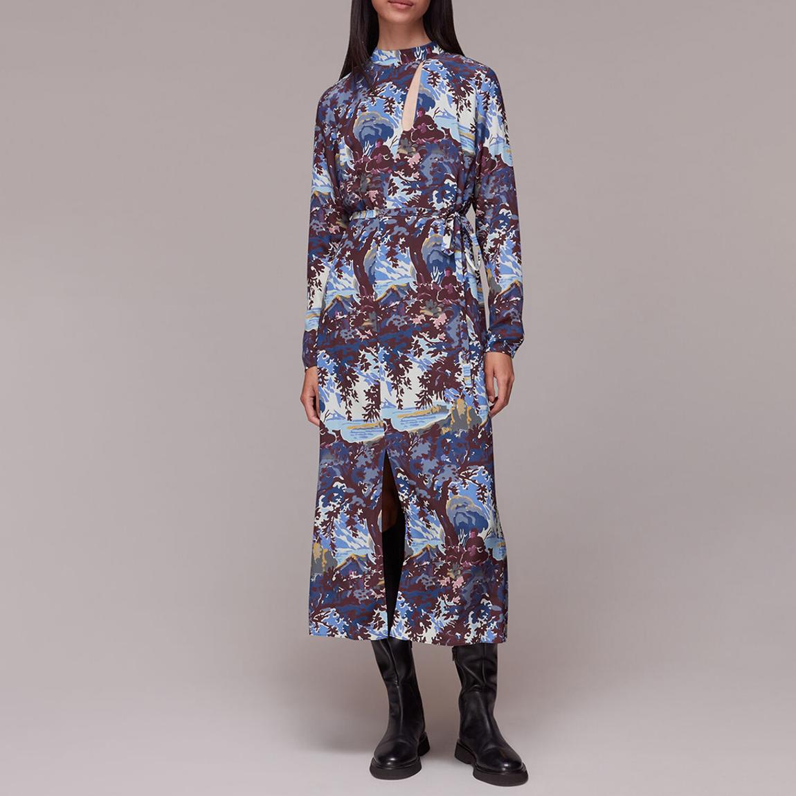 Multi Great Lake Keyhole Silk Dress main product photo