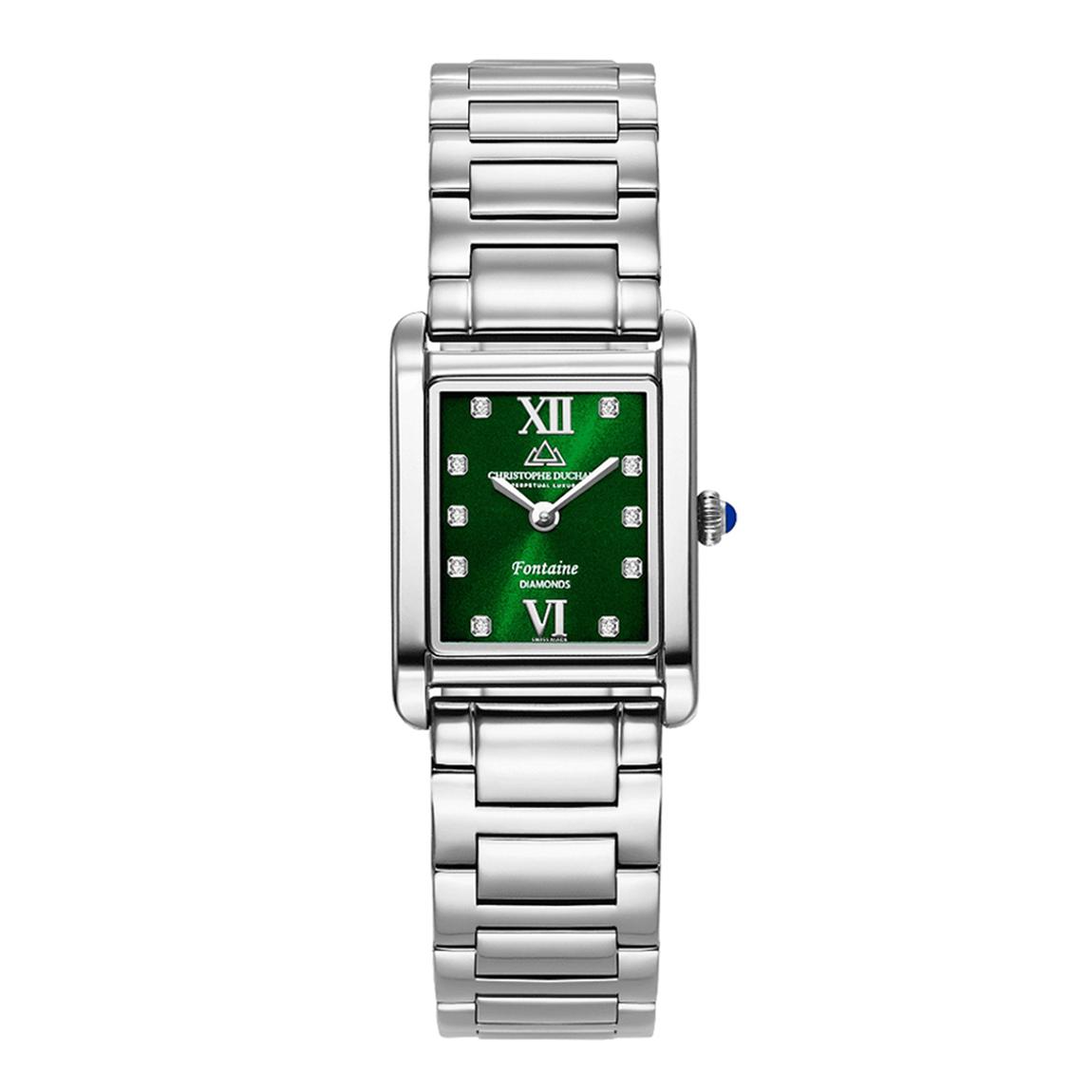 Women's Silver & Green Fontaine Watch 21mm main product photo