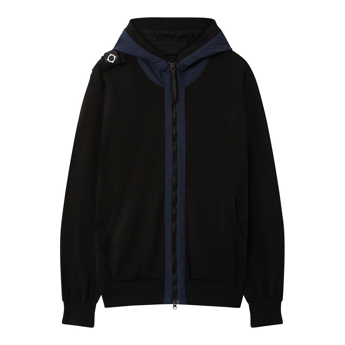 Black Zipped Cotton Hoodie main product photo