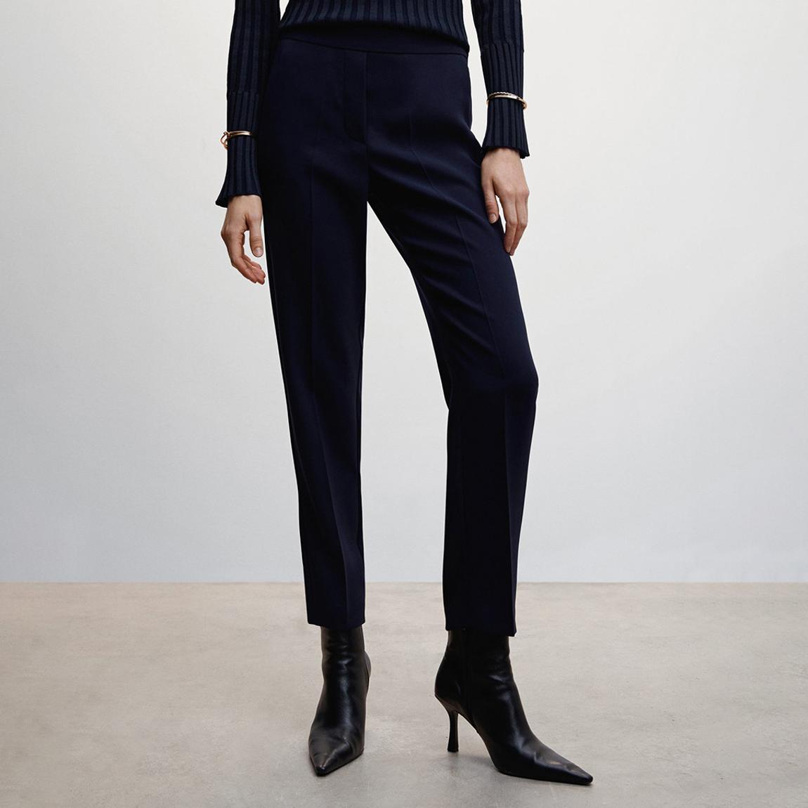 Dark Navy Flowy Suit Trousers main product photo