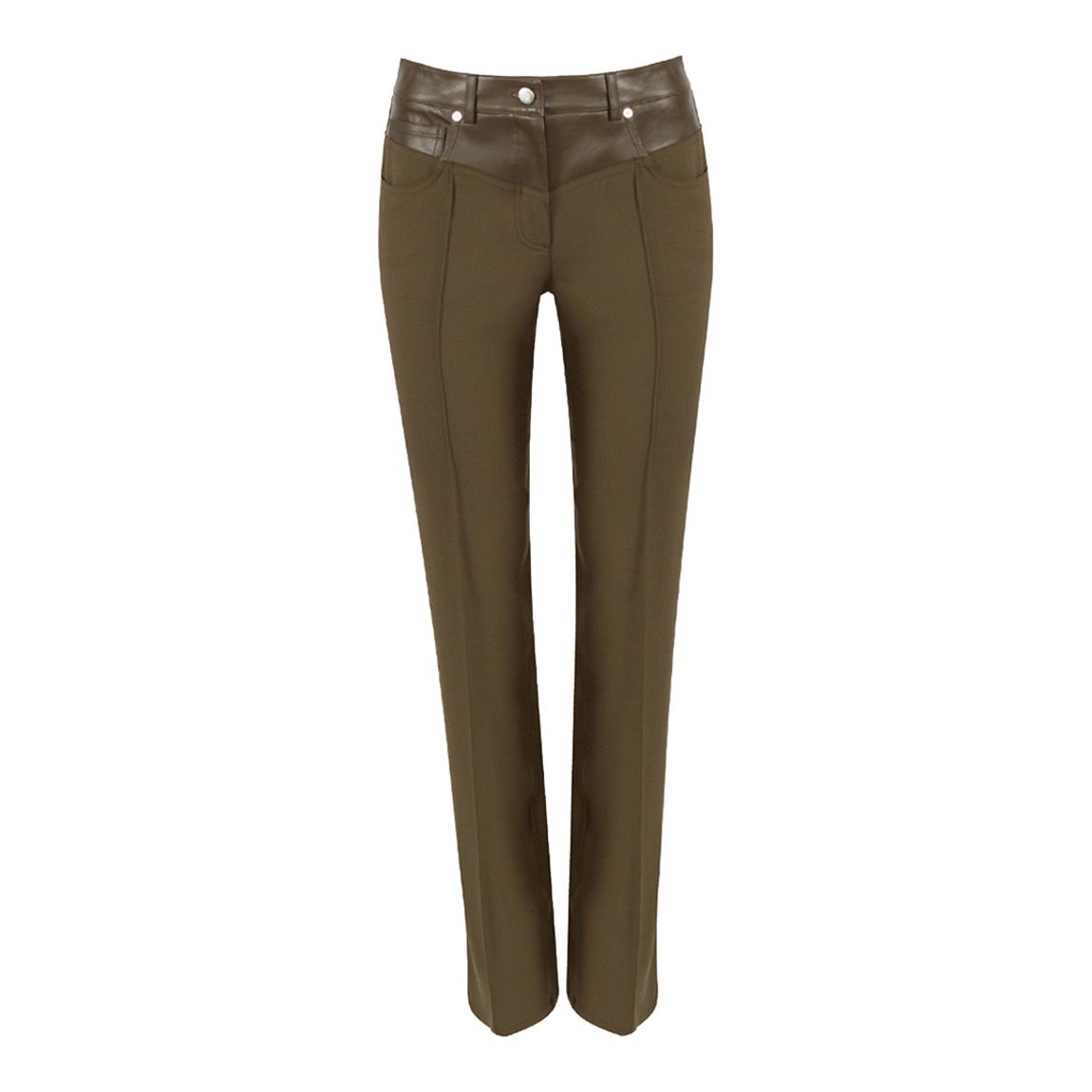 Brown Garter Straight Wool Blend Trousers main product photo
