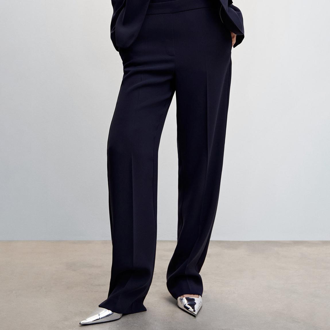 Dark Navy Elastic Waist Suit Trousers main product photo