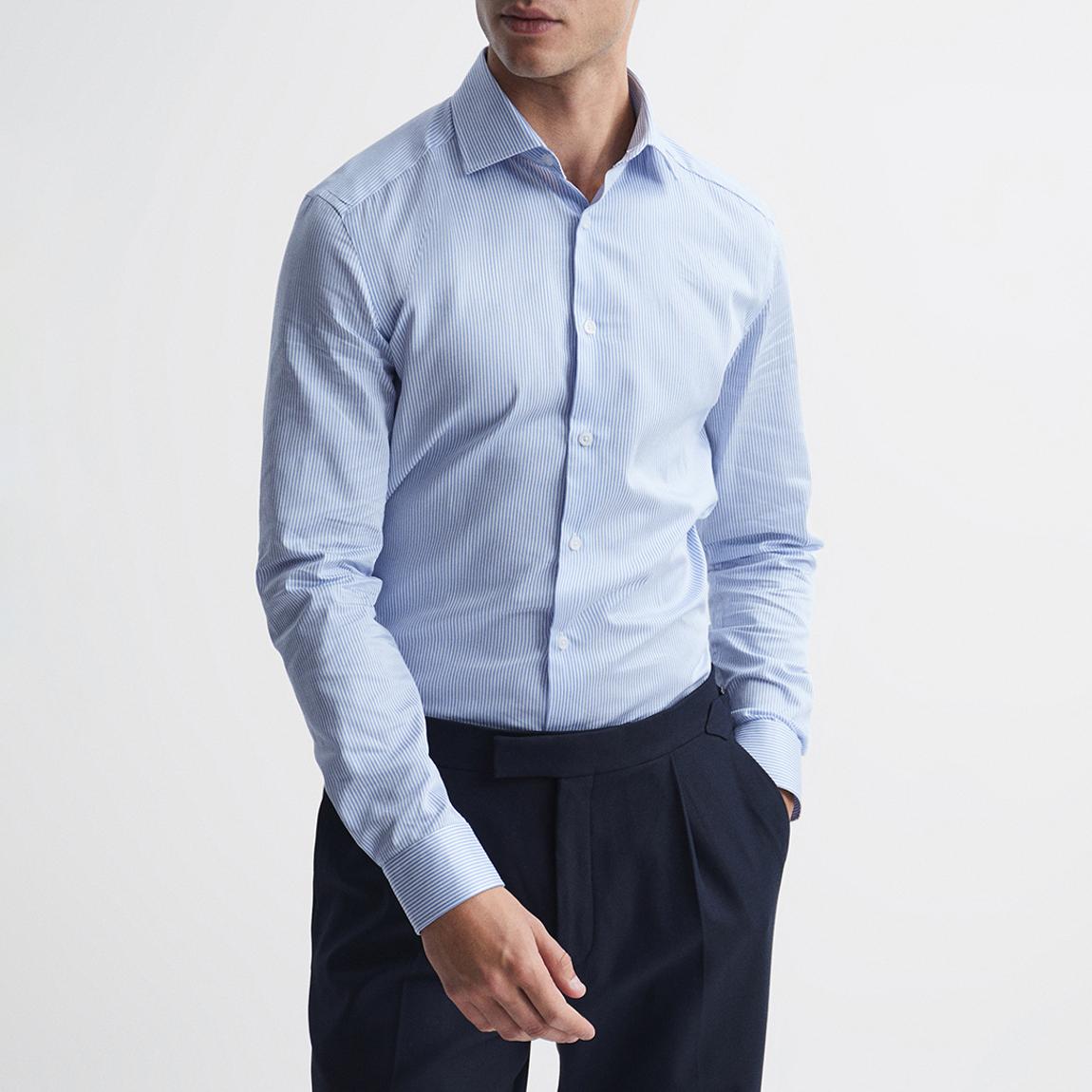 Pale Blue Stripe Slim Cotton Shirt main product photo