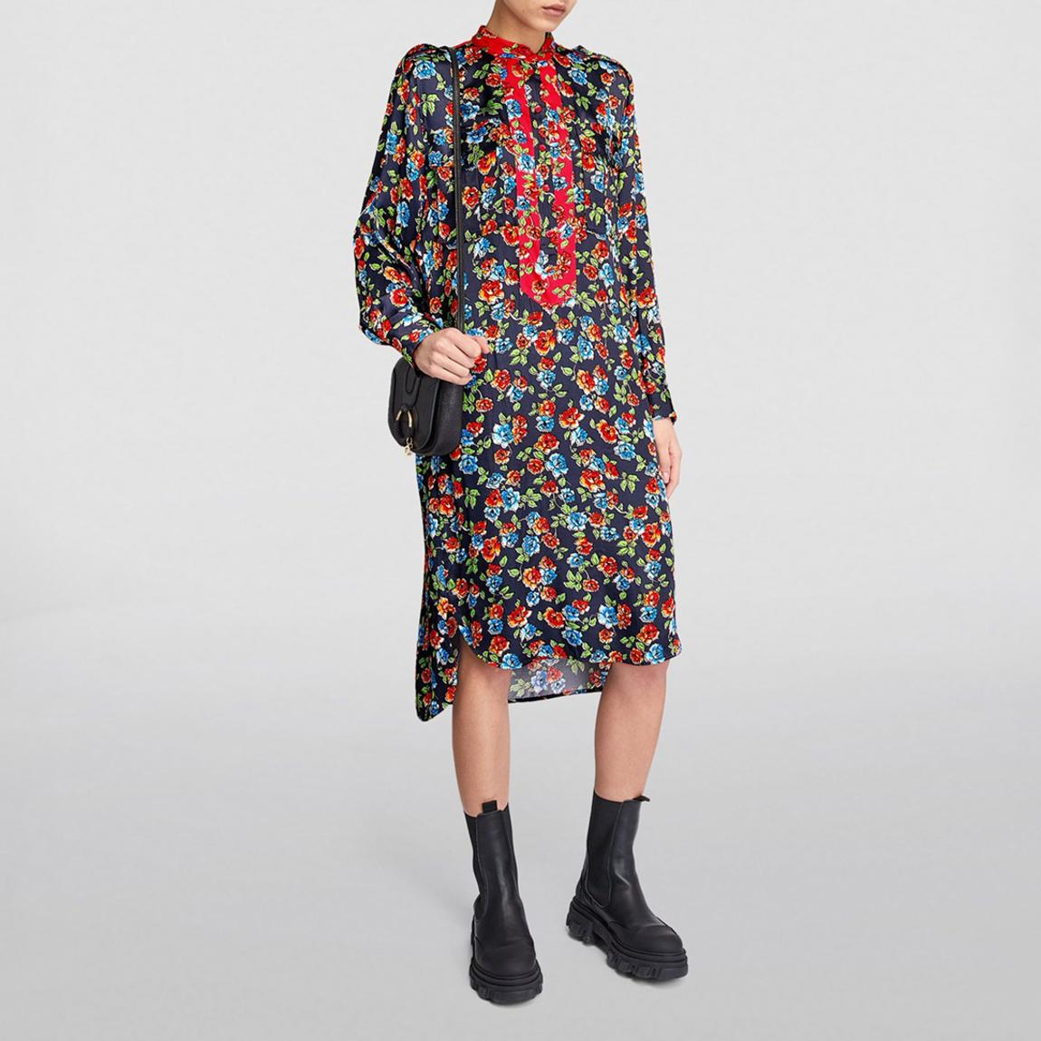 Navy/Multi Debo Floral Midi Shirt Dress main product photo