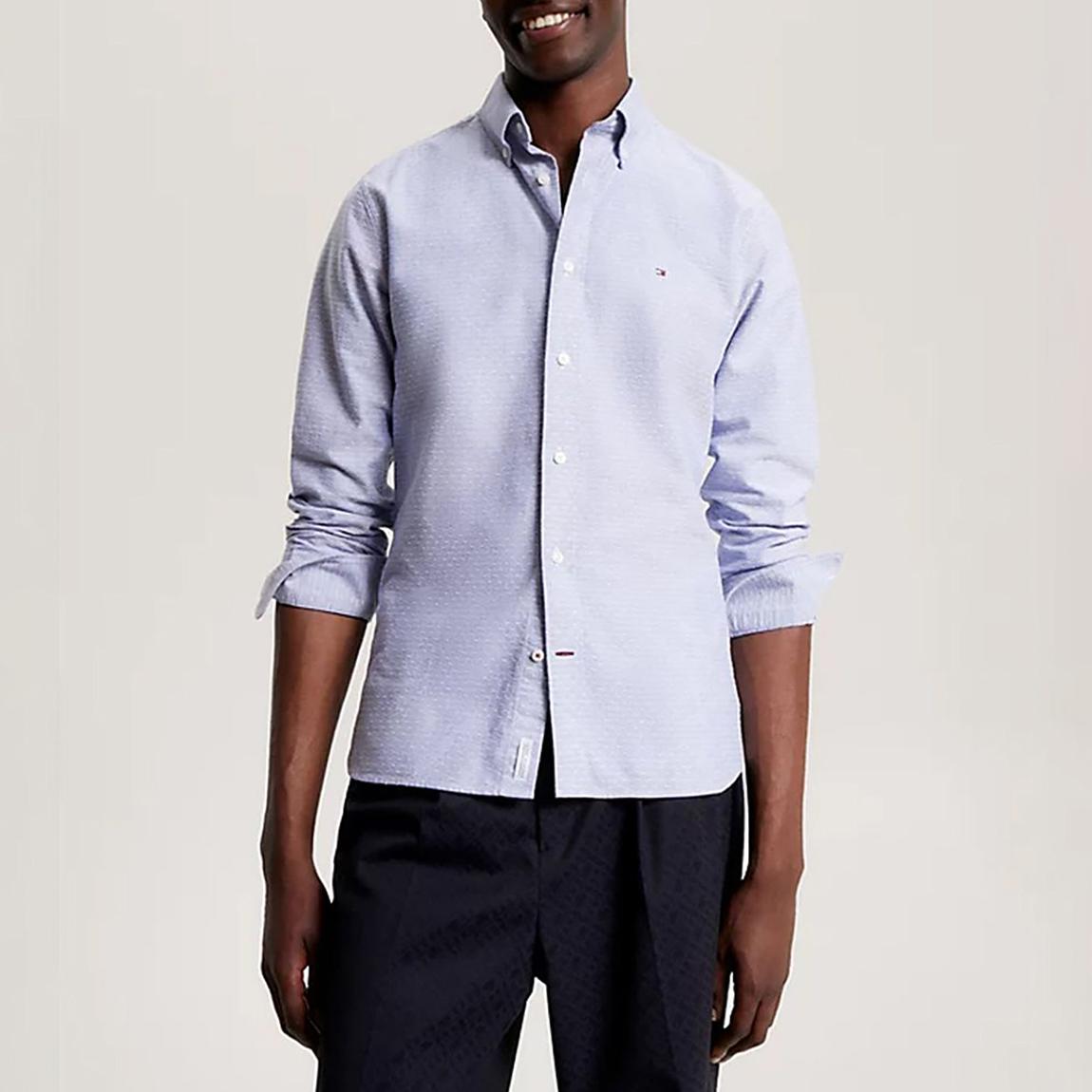 Pale Blue Textured Cotton Shirt main product photo