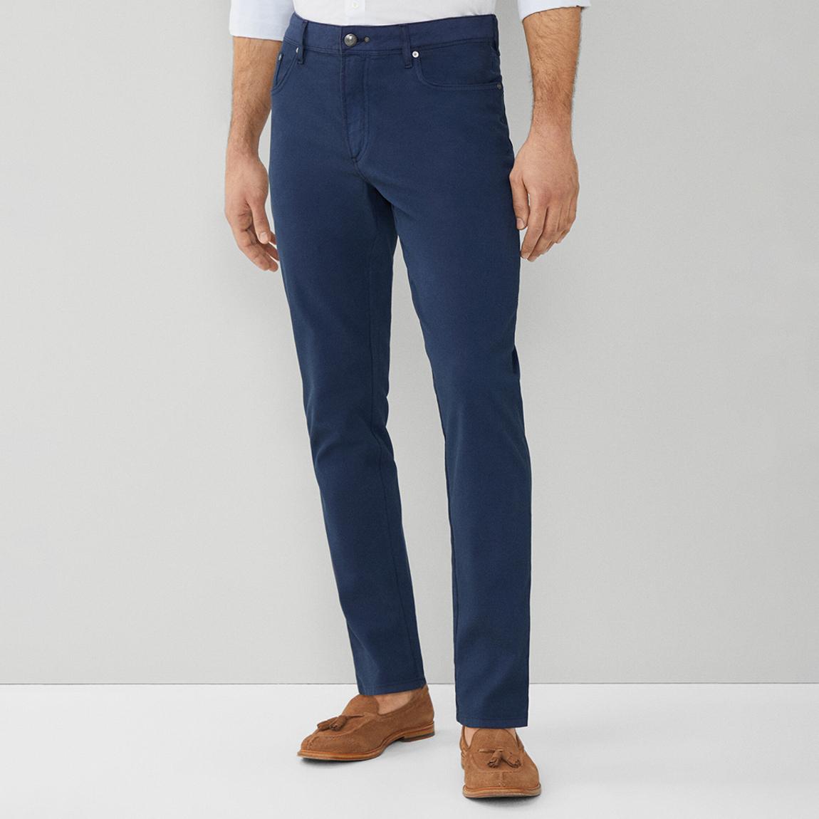 Dark Blue Straight Stretch Trousers main product photo