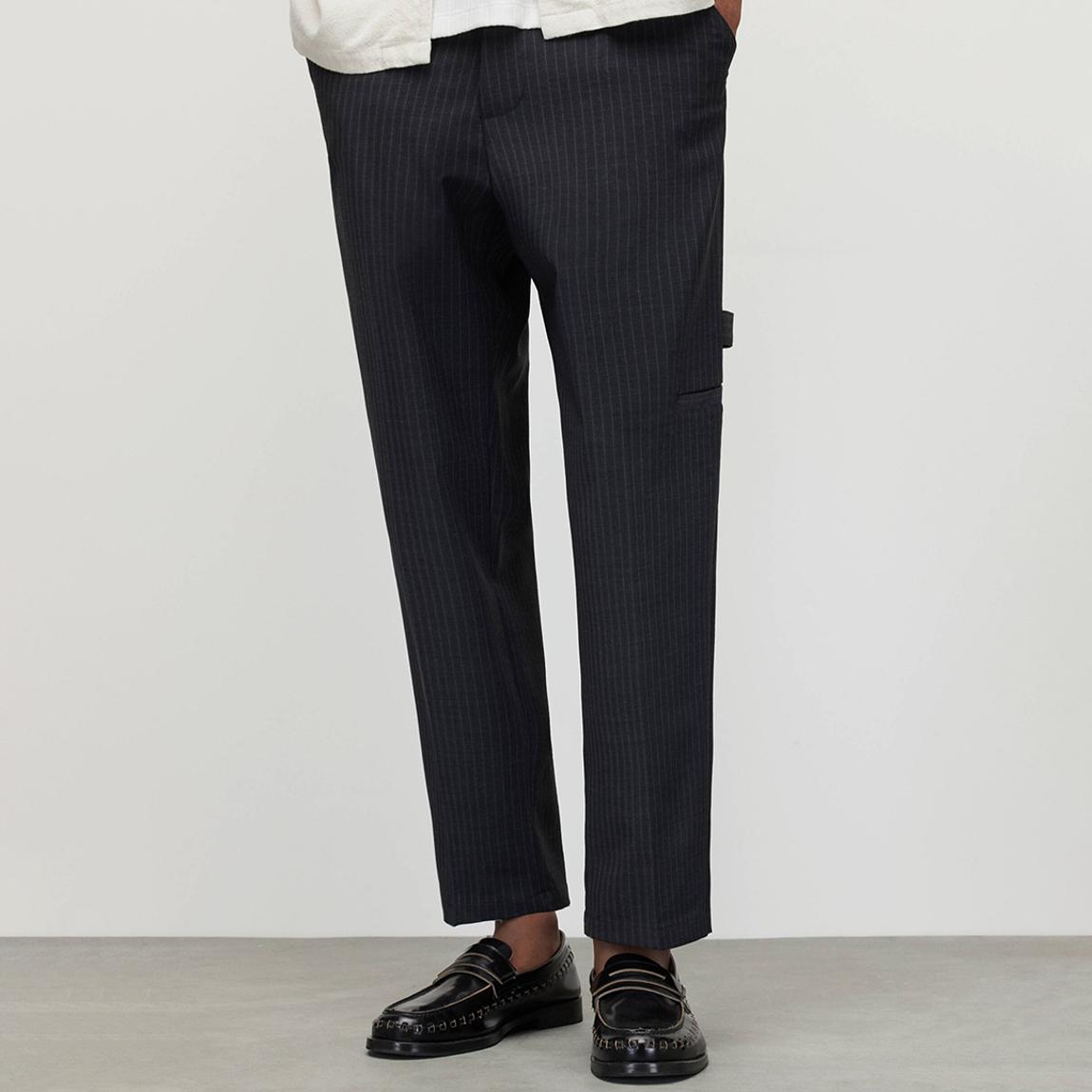 Charcoal Cairo Stripe Wool Blend Trousers main product photo