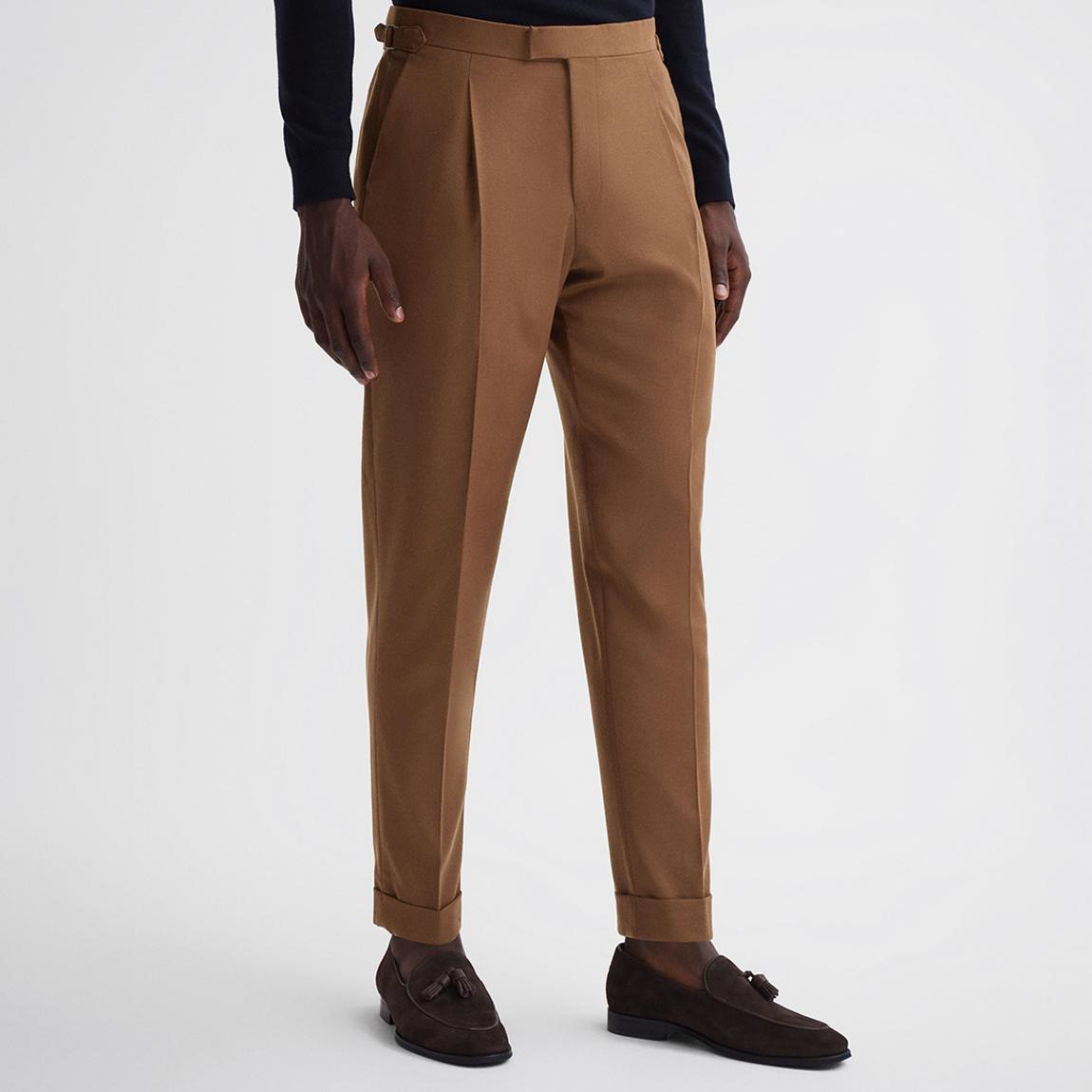 Tan Venue Wool Blend Trousers main product photo