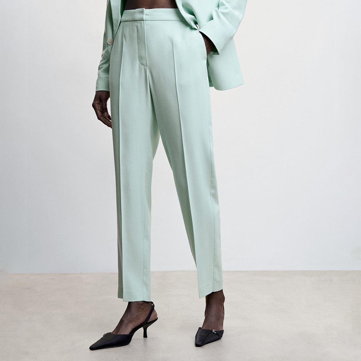 Mint Green Straight Suit Trousers main product photo