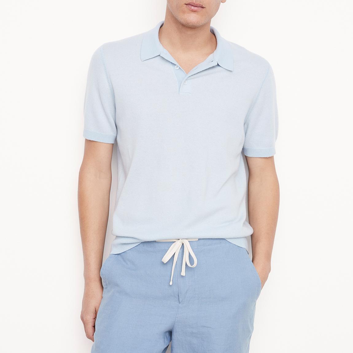 Pale Blue Hemp Polo Shirt main product photo