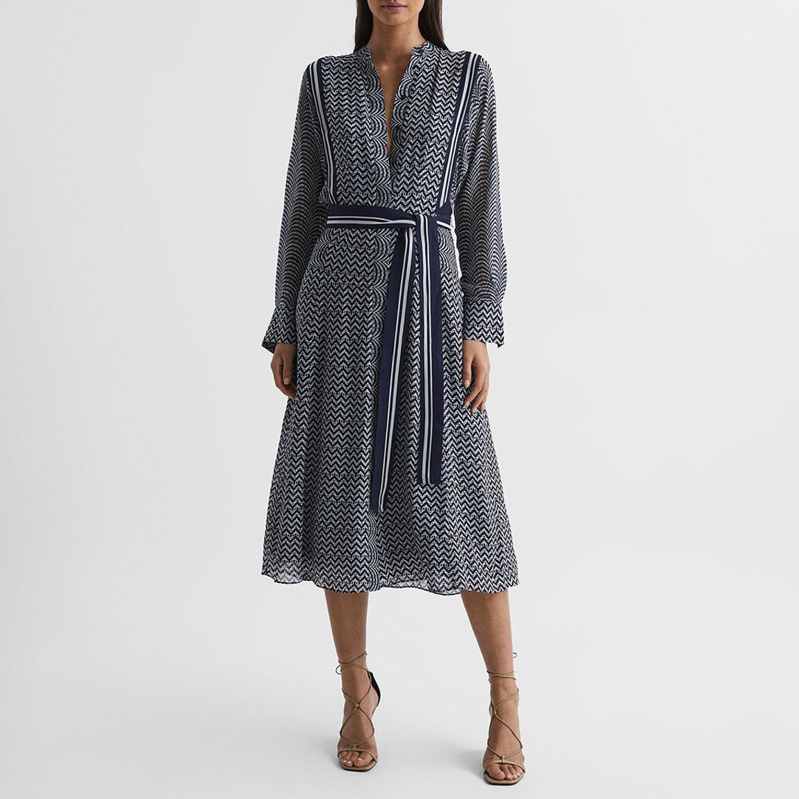 Navy Tanya Printed Midi Dress main product photo