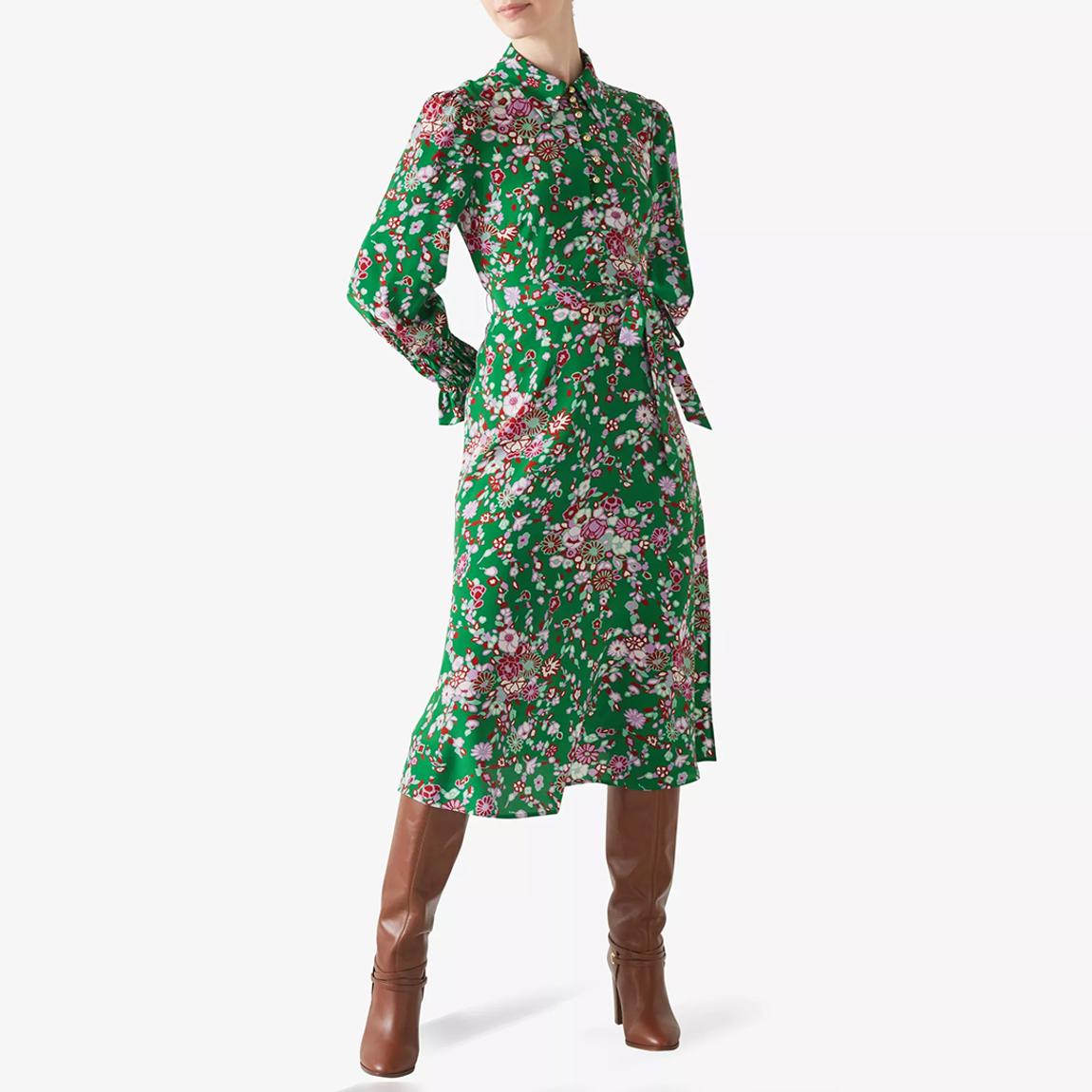 Green Silk Rita Dress main product photo