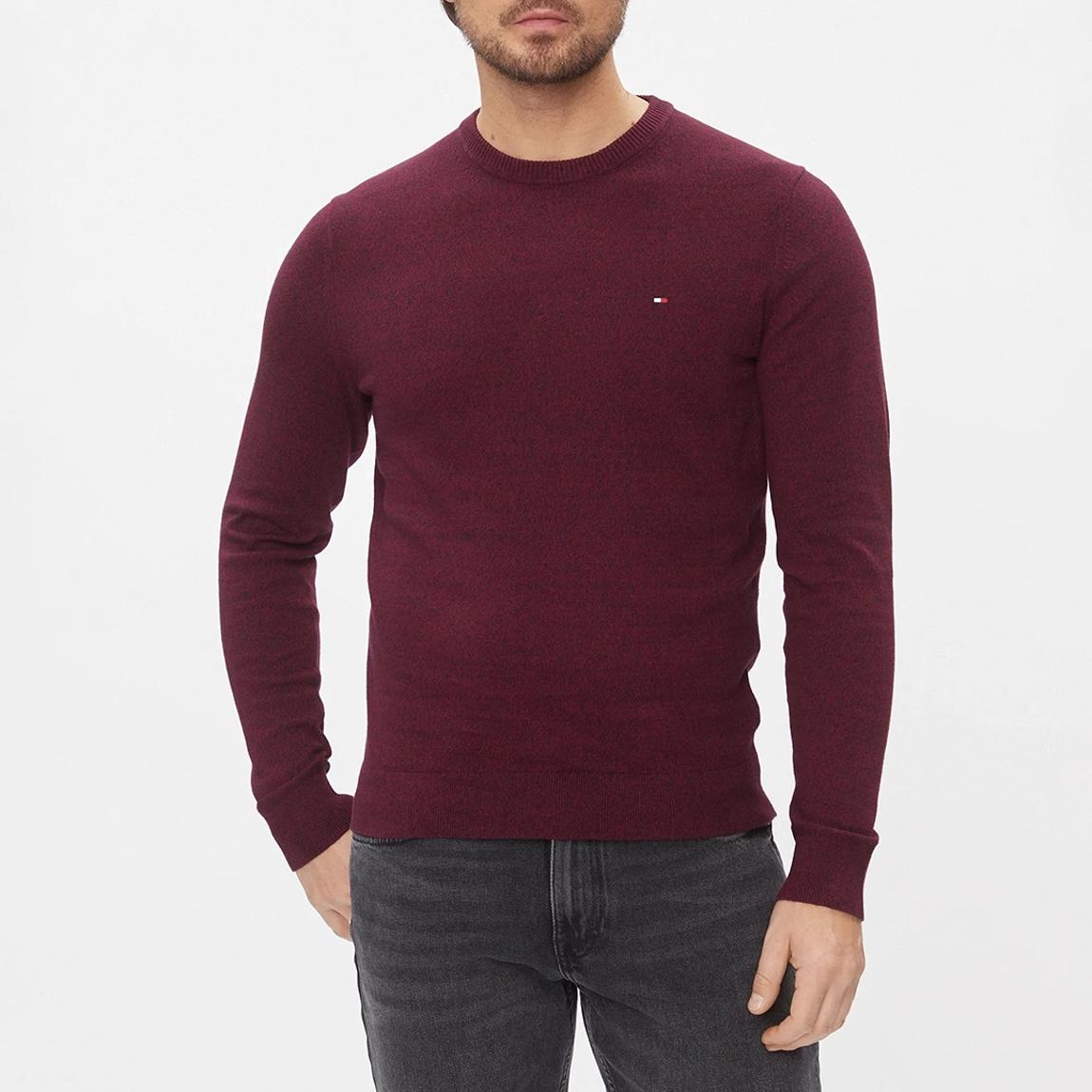 Dark Red Knitted Cotton Blend Jumper main product photo
