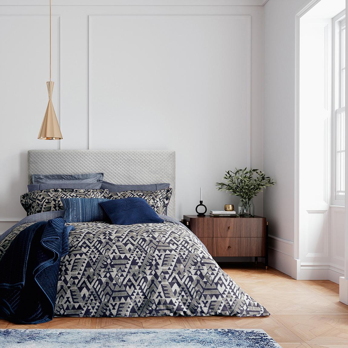Mazana Print Superking Duvet Cover, Midnight main product photo